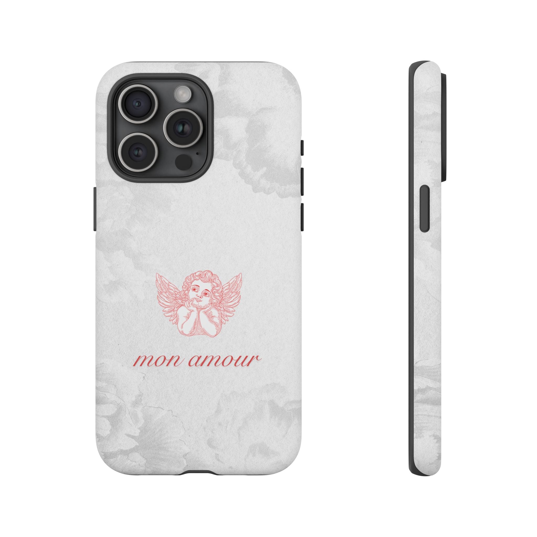 Tough Case — 'mon amour' Pink Cherub Floral Phone Case