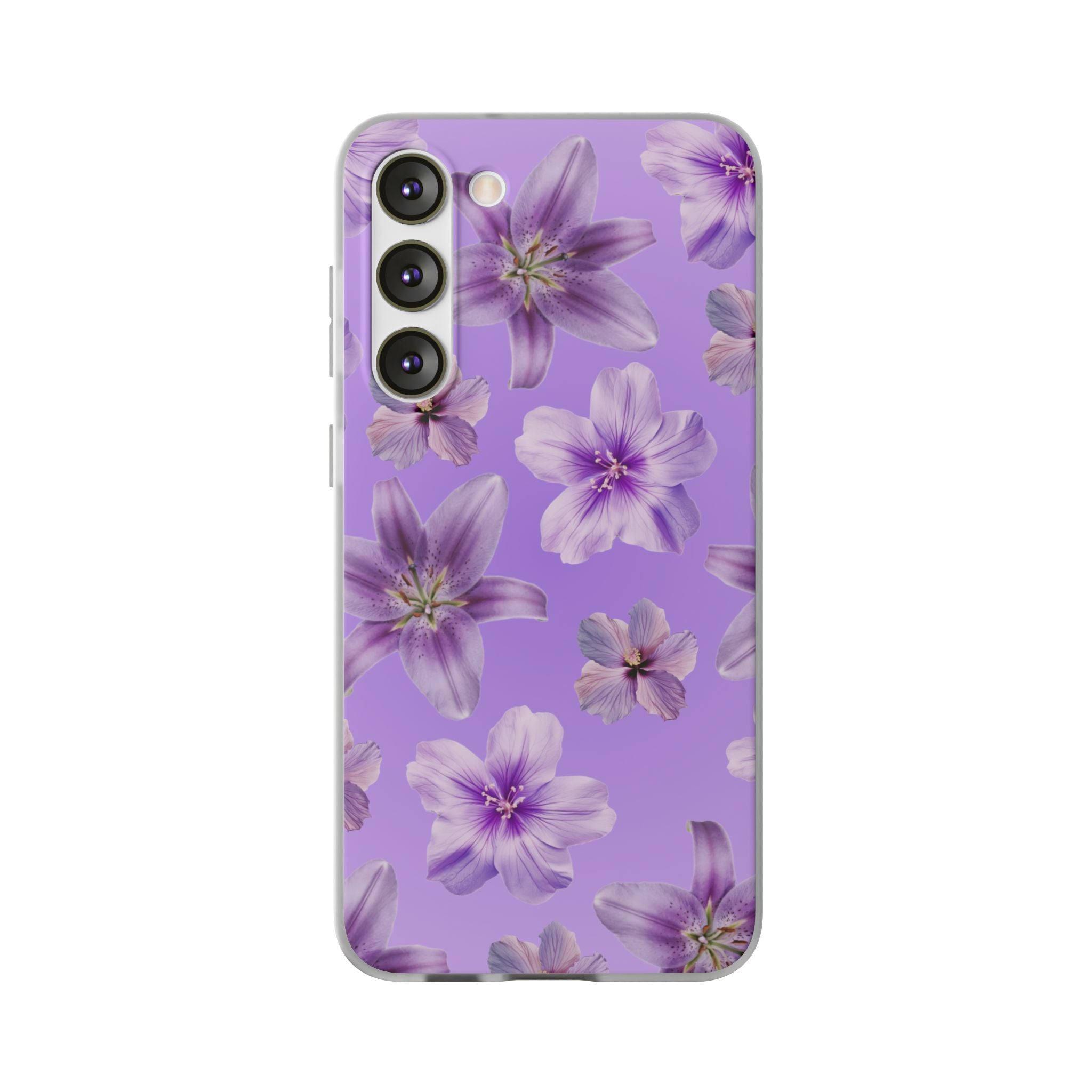 Purple Floral Phone Case — Lavender Blossom Flexi Case