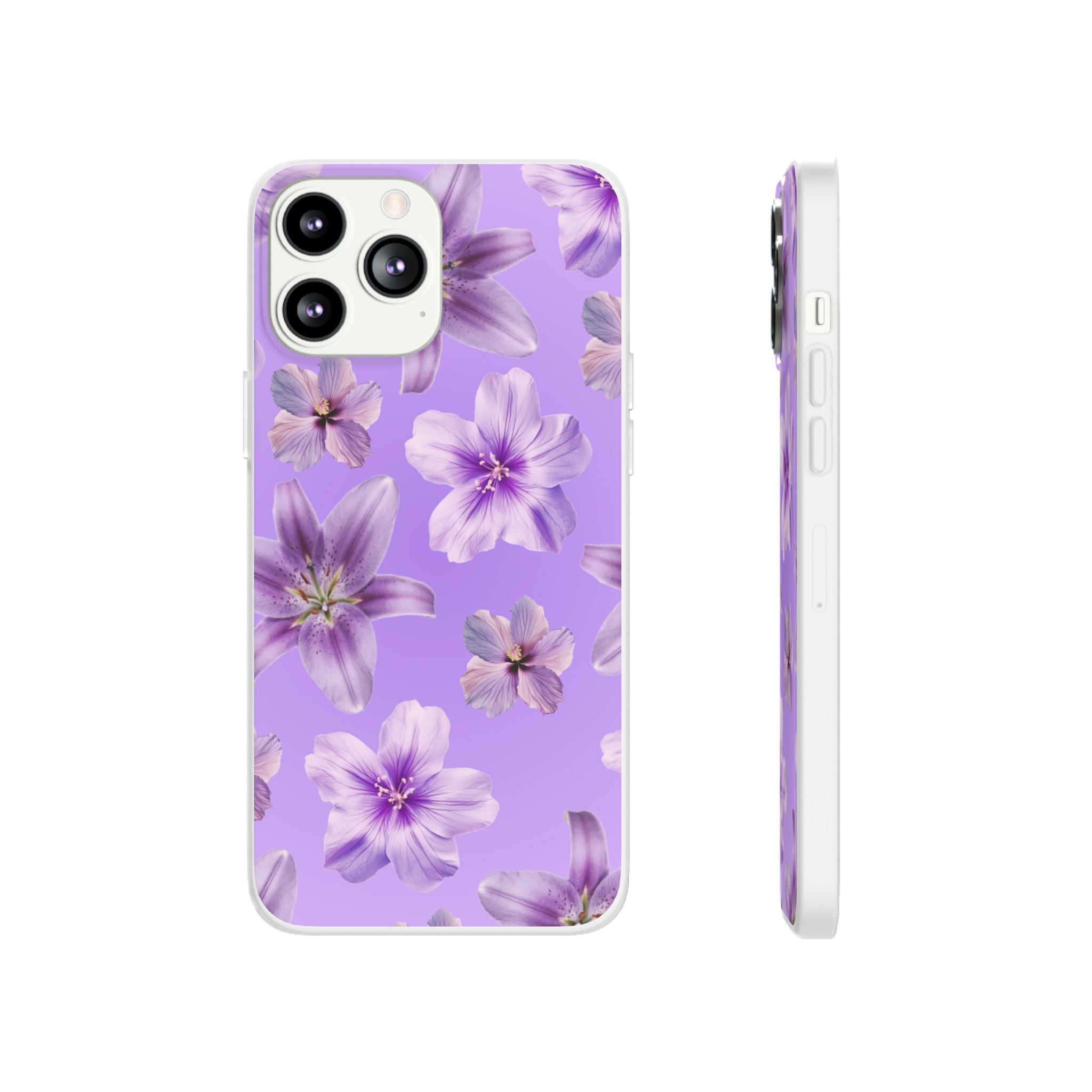 Purple Floral Phone Case — Lavender Blossom Flexi Case