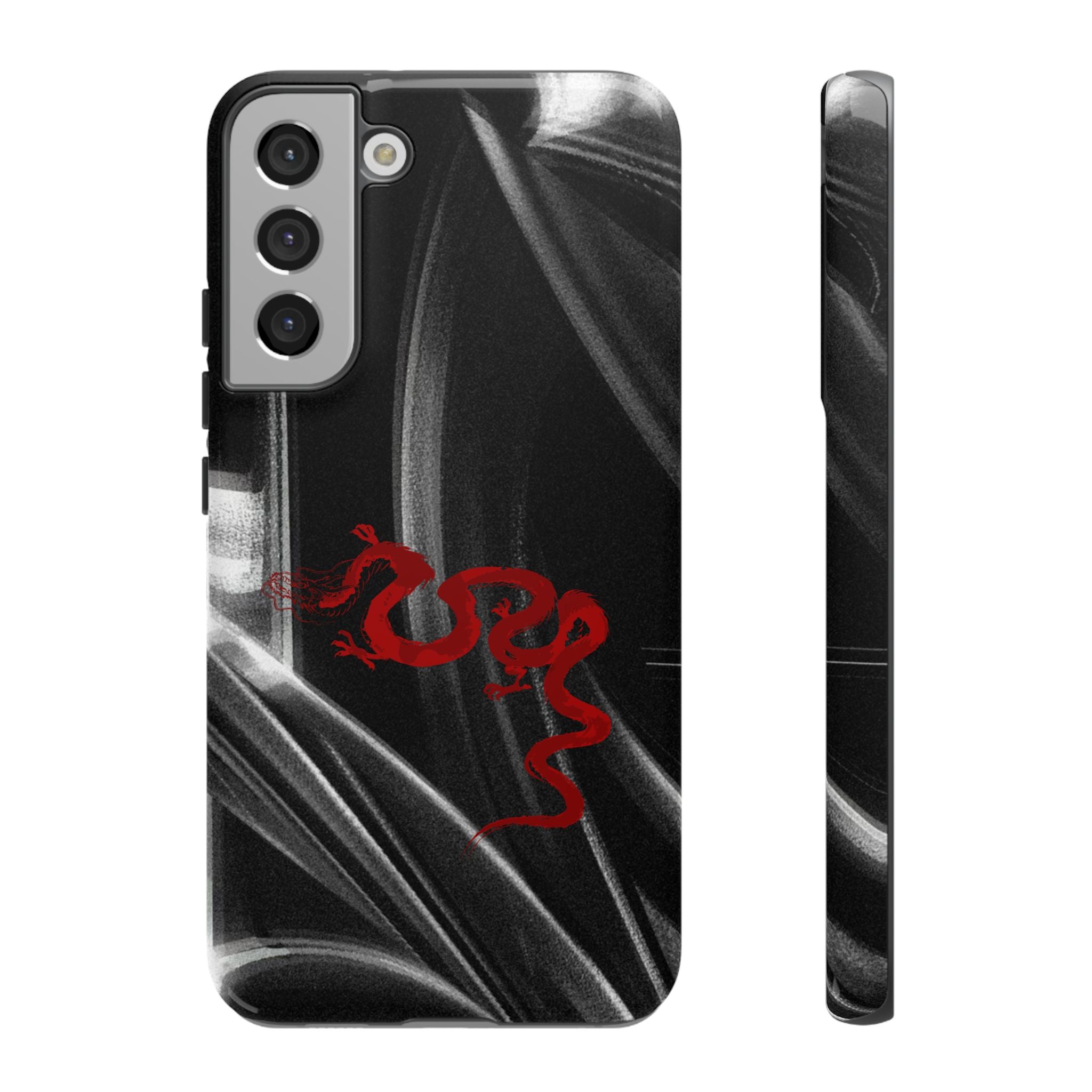 Phone Case — Black Abstract Smoke Design