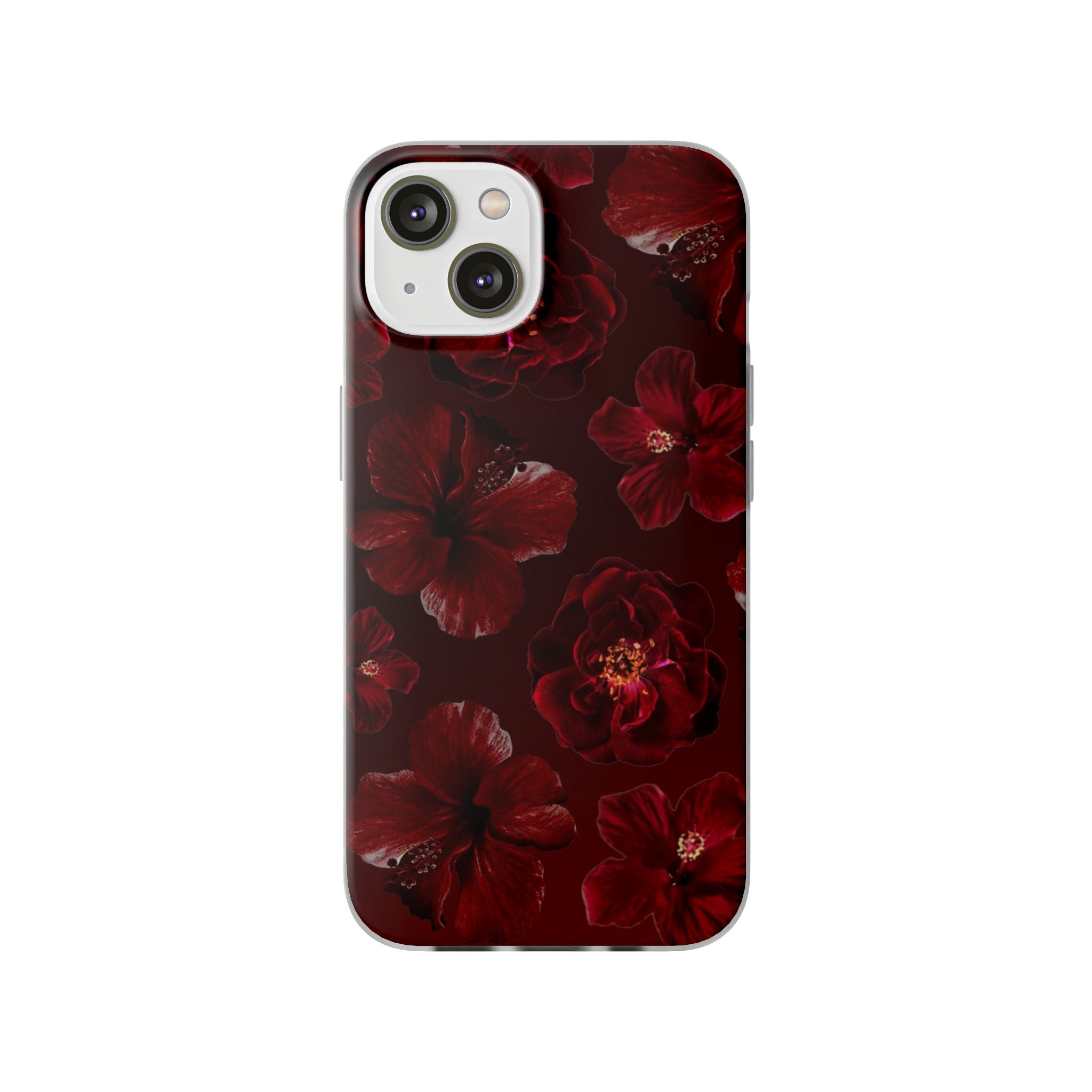 Red Floral Flexi Case — Dark Rose Phone Case