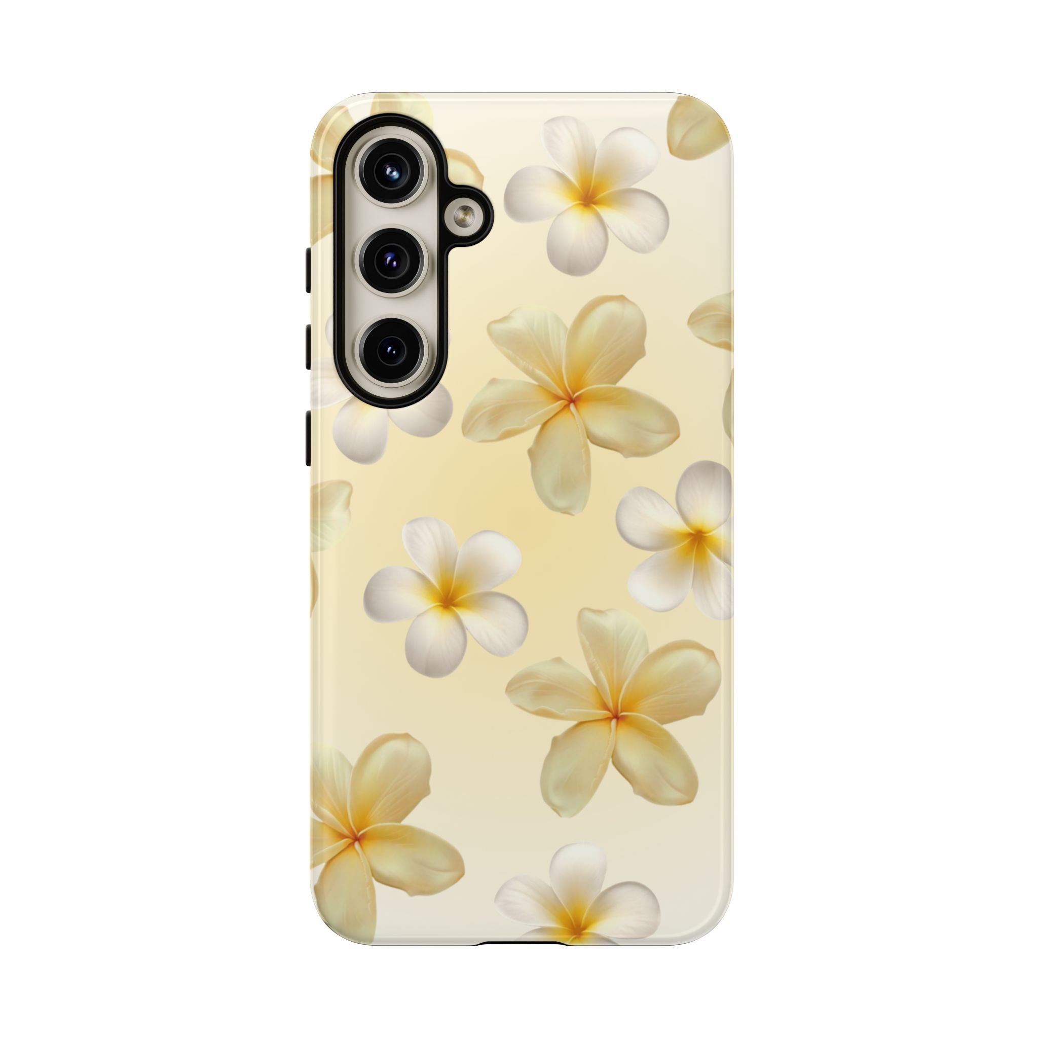 Plumeria Floral Phone Case — Tropical Yellow Hard Phone Cover