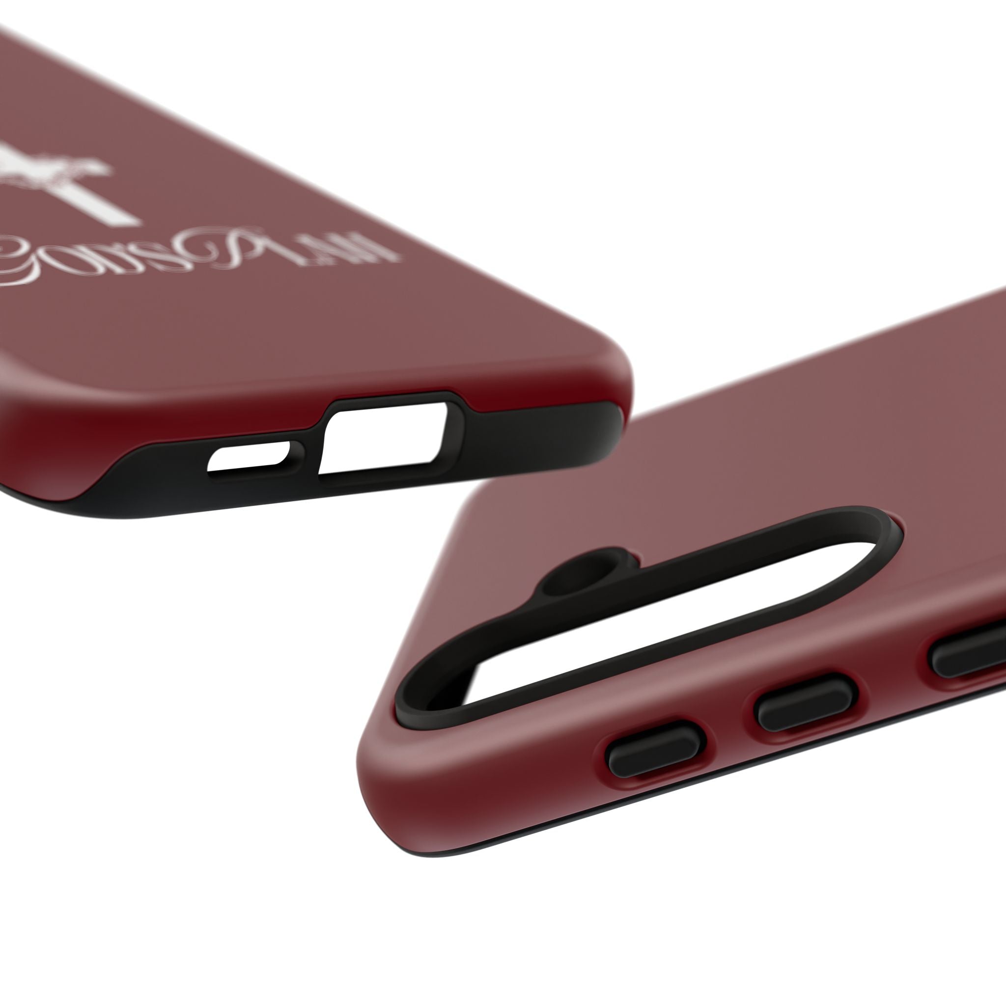 God's Plan — Christian Tough Phone Case | Cross Faith Burgundy Cover