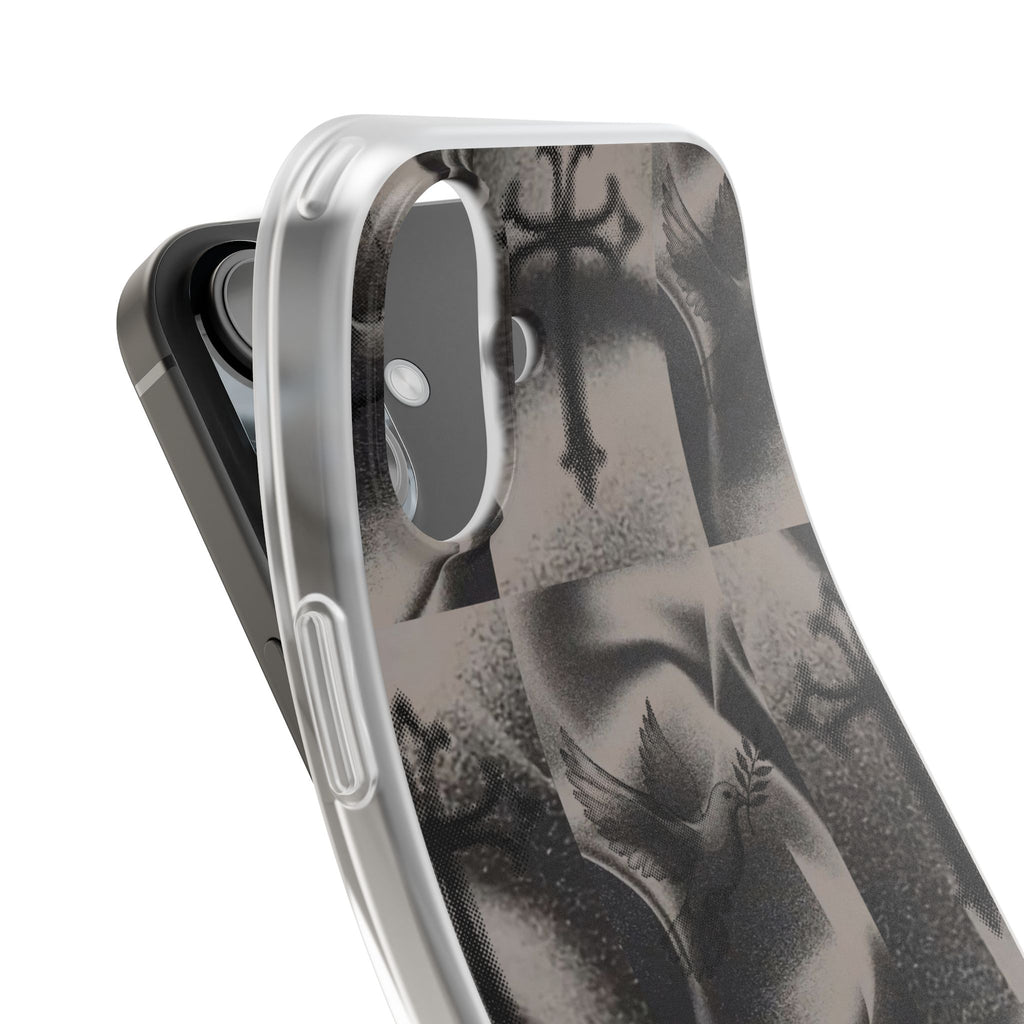 Phone Case — Dove & Cross Checkerboard Design