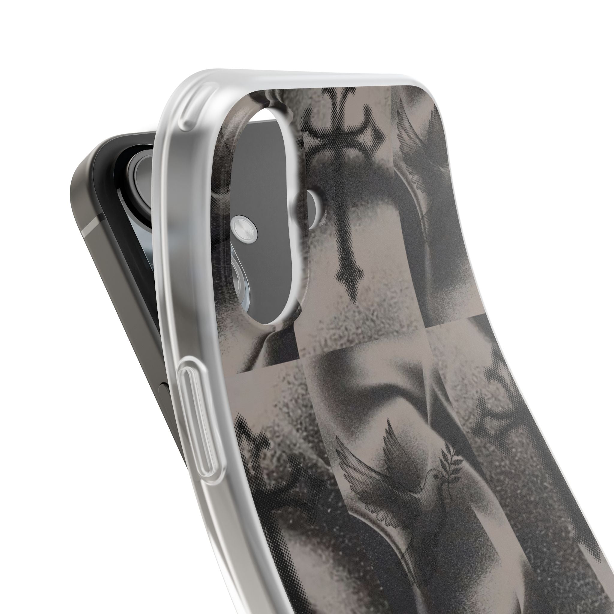 Phone Case — Dove & Cross Checkerboard Design