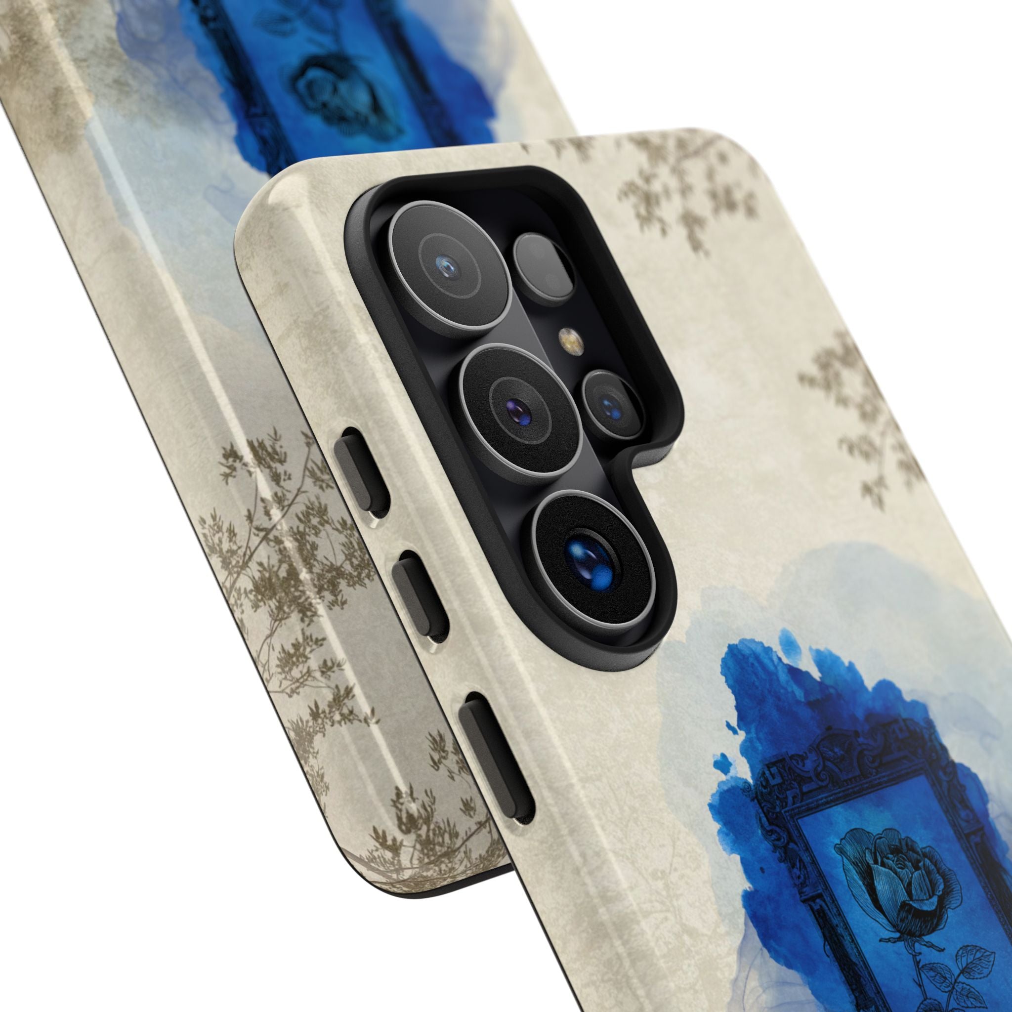 Vintage Blue Rose Phone Case – "Lost in Time" Protective Cover