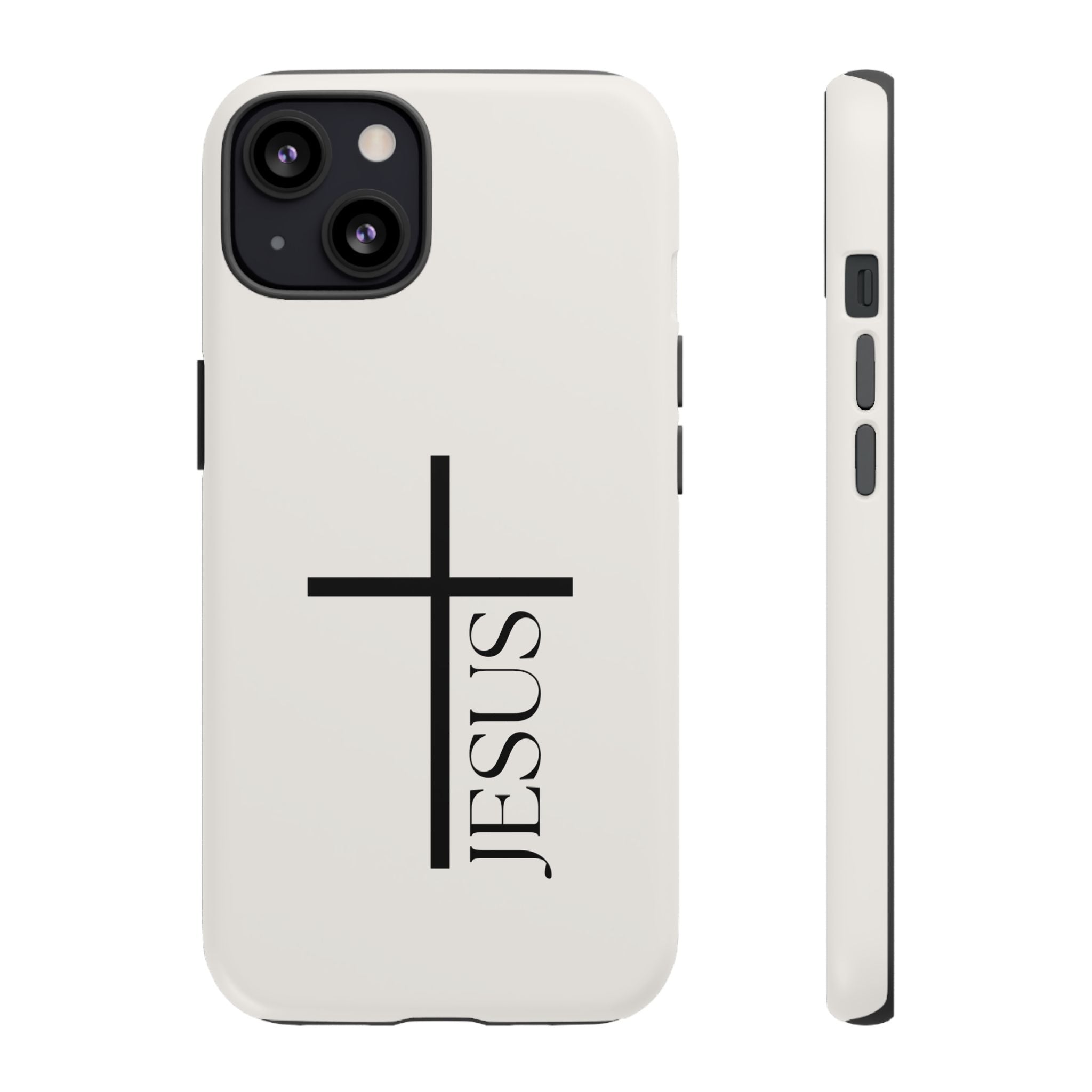 Christian Cross Phone Case - JESUS Vertical Minimalist iPhone Cover