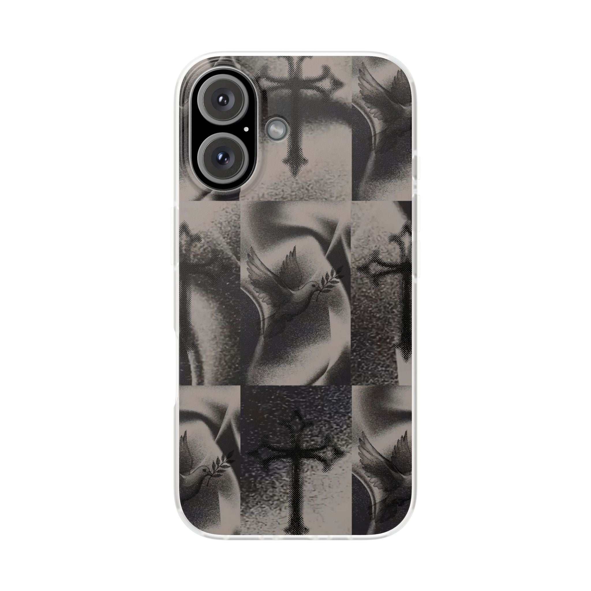 Phone Case — Dove & Cross Checkerboard Design
