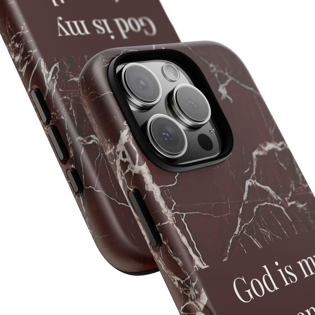 God Is My Strength — Psalm 73:26 Christian Tough Phone Case | Marble Faith Cover