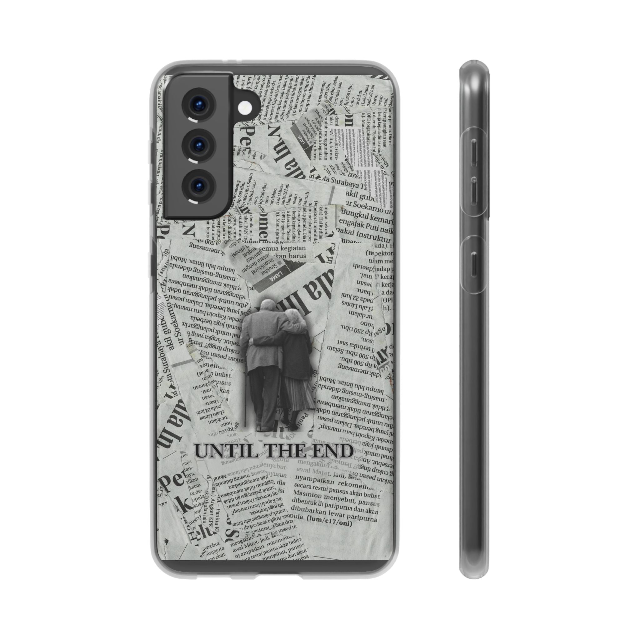 Newspaper Collage 'Until The End' Phone Case - Romantic Vintage iPhone Cover