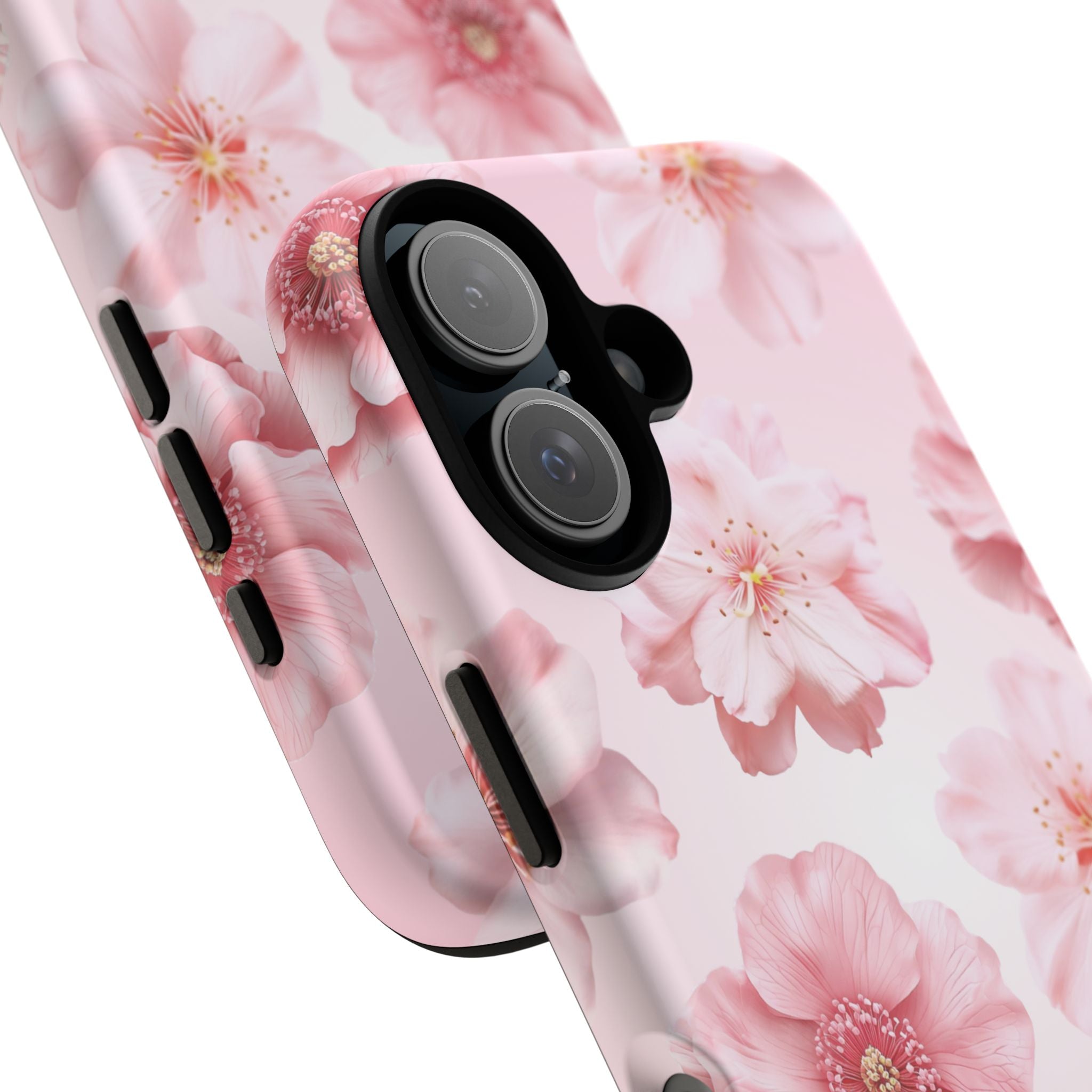 Pink Floral Tough Phone Case — Protective Sakura Blossom Design