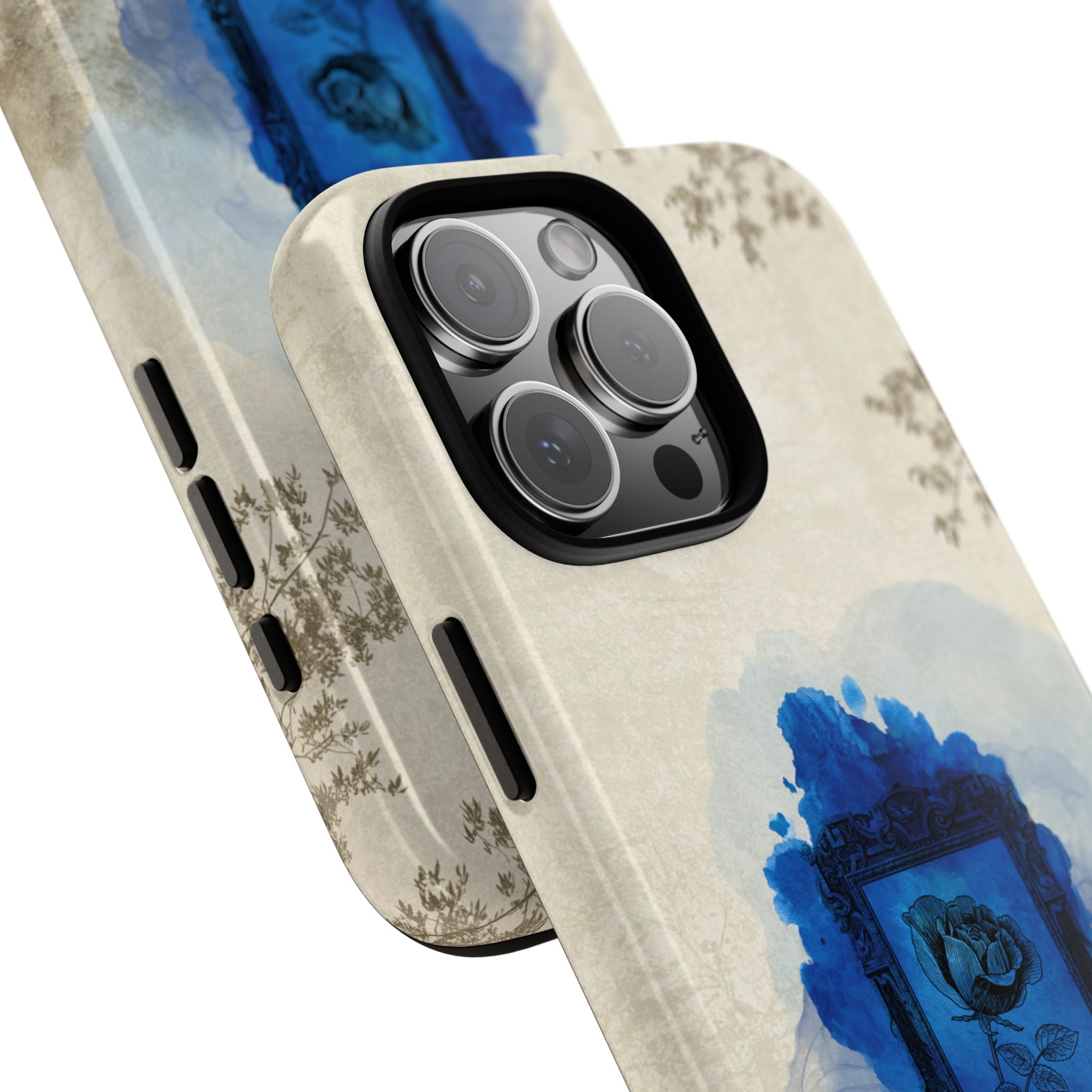 Vintage Blue Rose Phone Case – "Lost in Time" Protective Cover