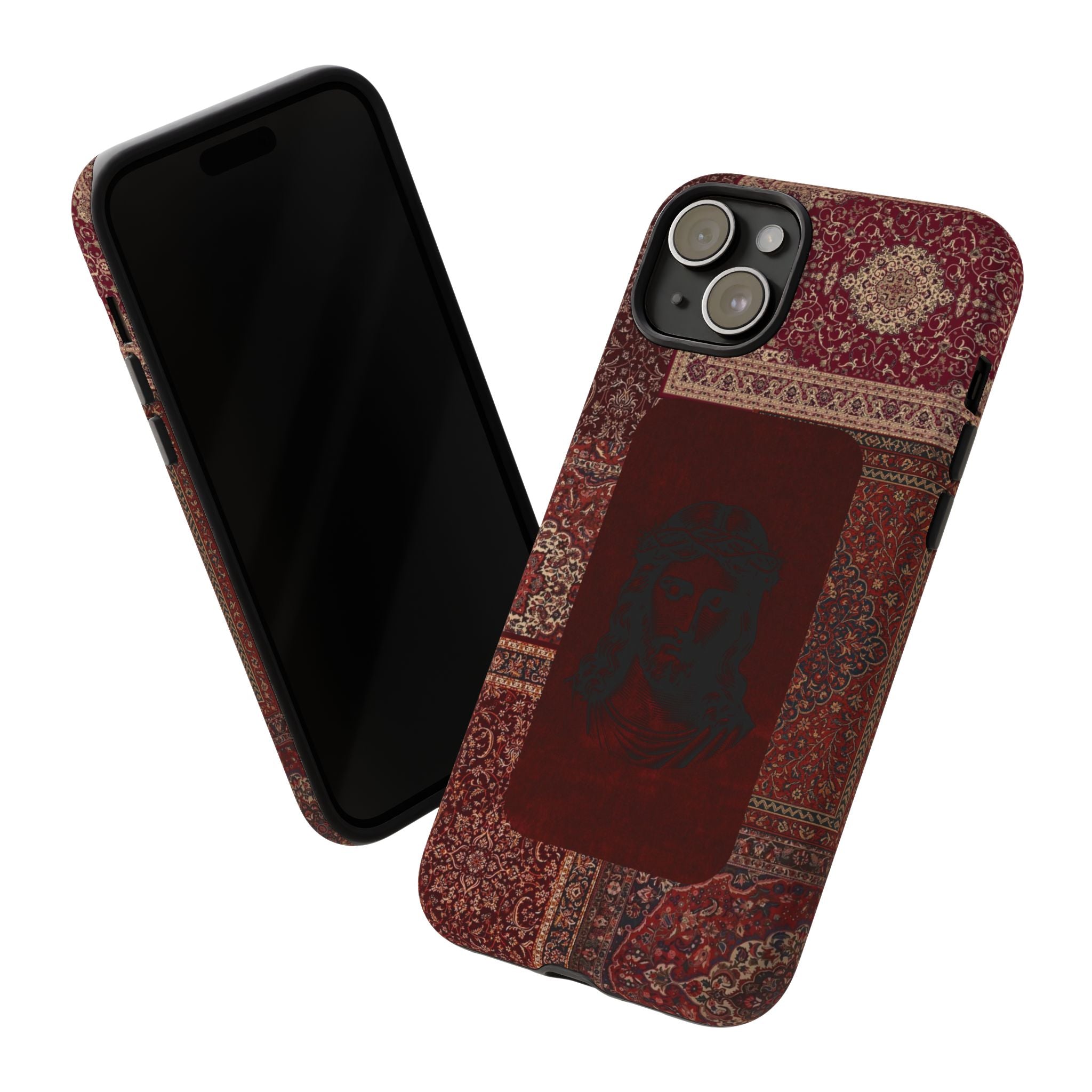 Religious Vintage Rug Phone Case — Jesus Portrait Tough Case
