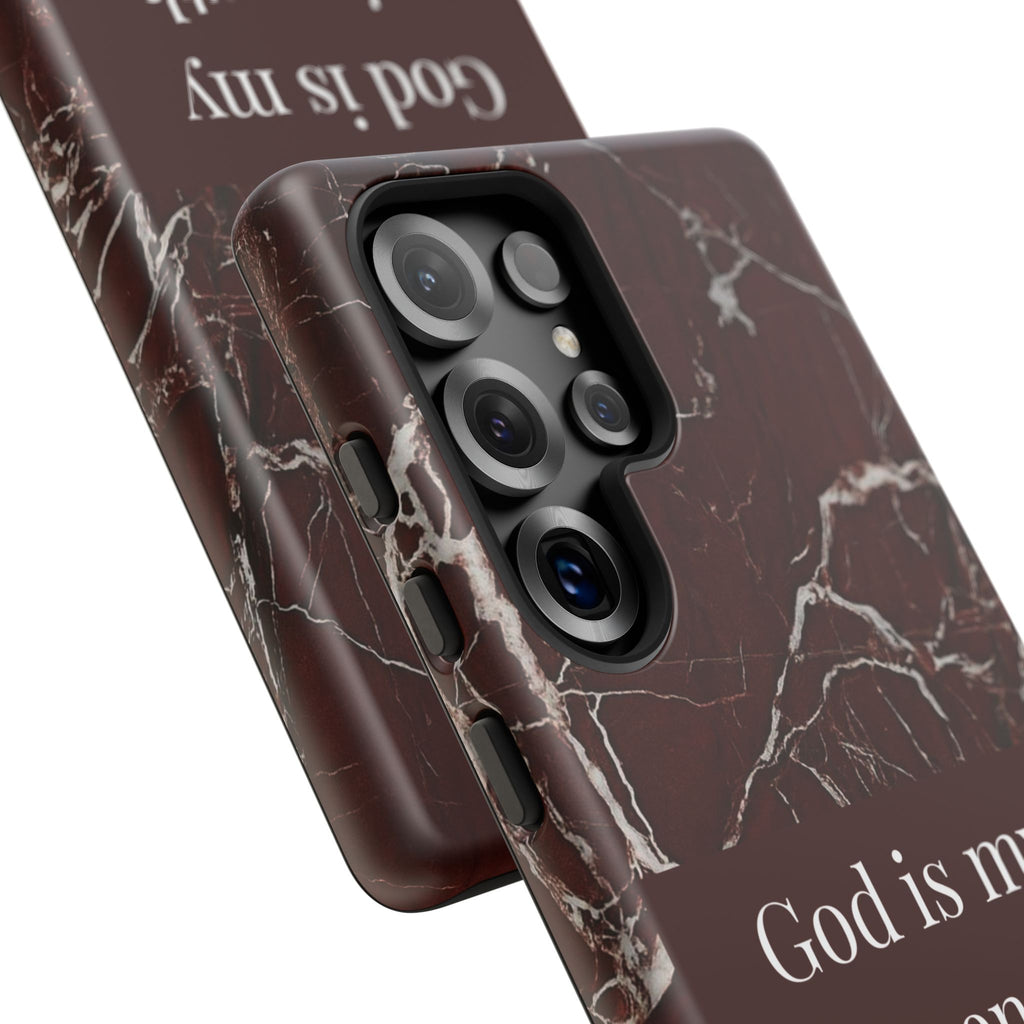 God Is My Strength — Psalm 73:26 Christian Tough Phone Case | Marble Faith Cover