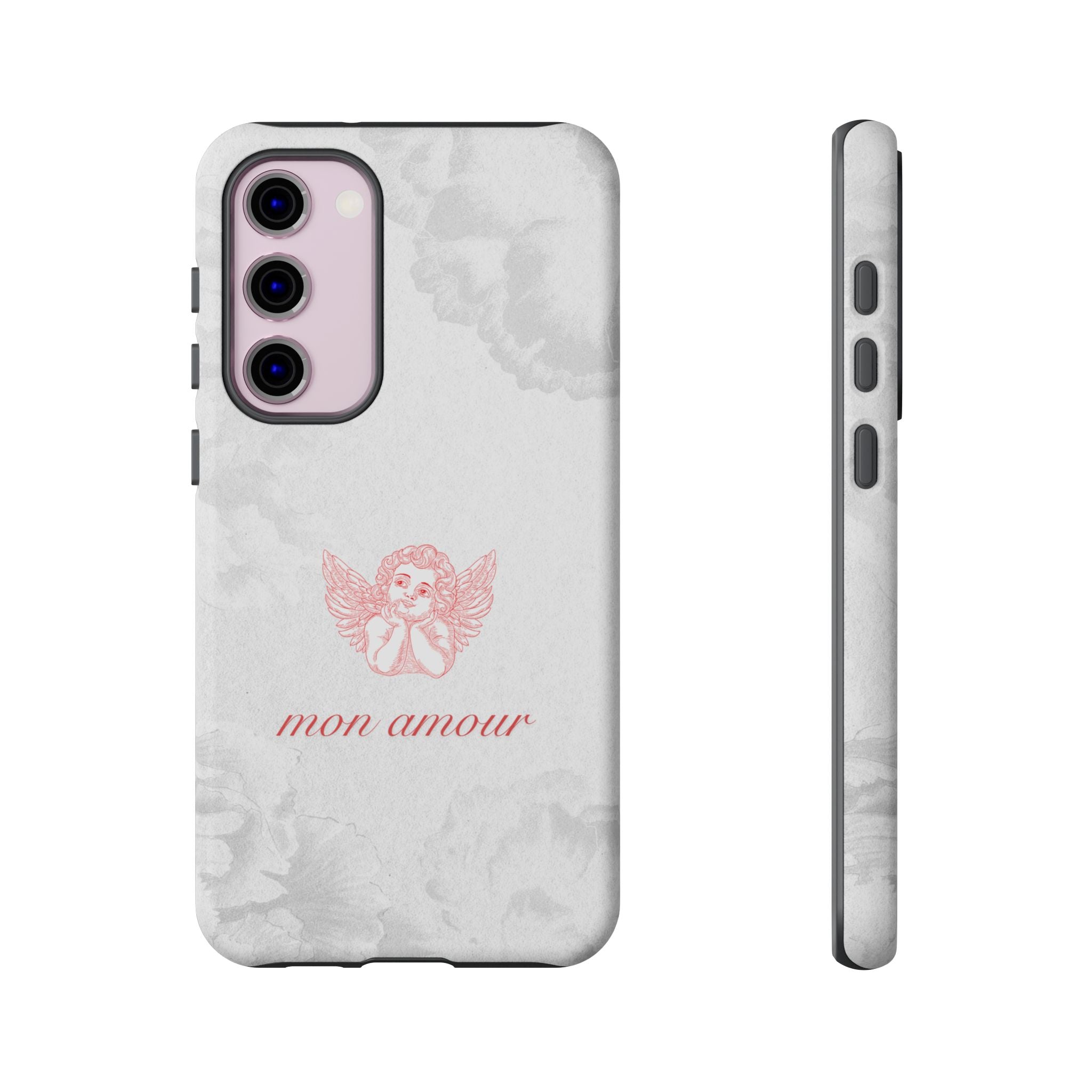 Tough Case — 'mon amour' Pink Cherub Floral Phone Case