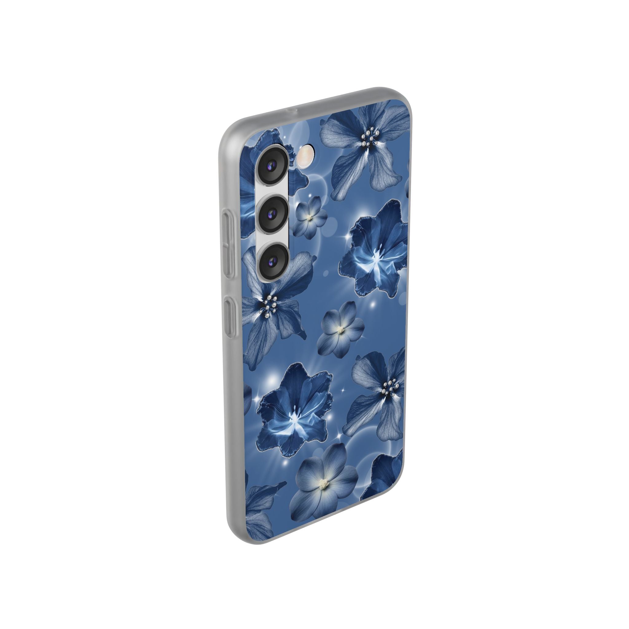 Blue Floral Phone Case — Soft Blue Blossoms Pattern for iPhone