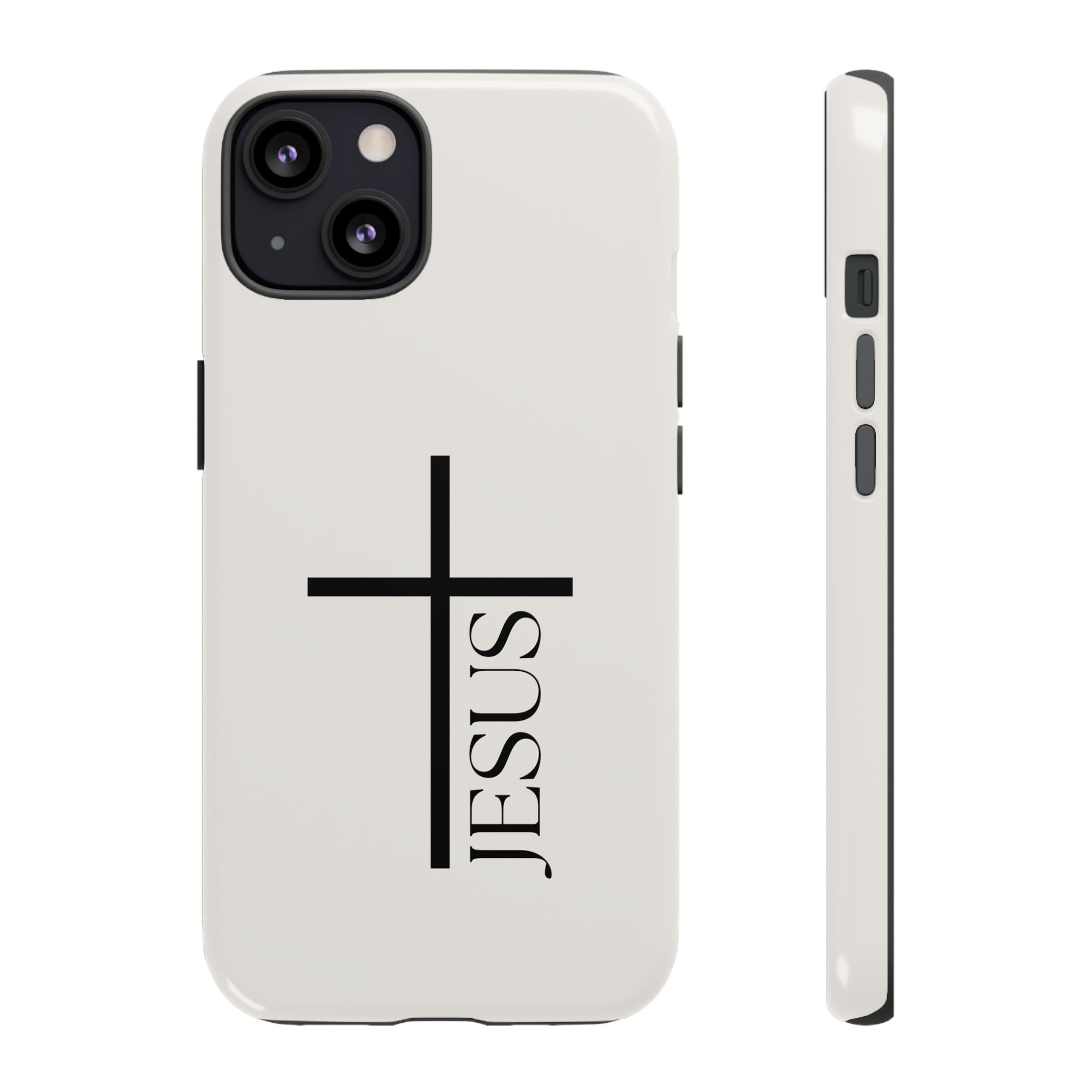 Christian Cross Phone Case - JESUS Vertical Minimalist iPhone Cover