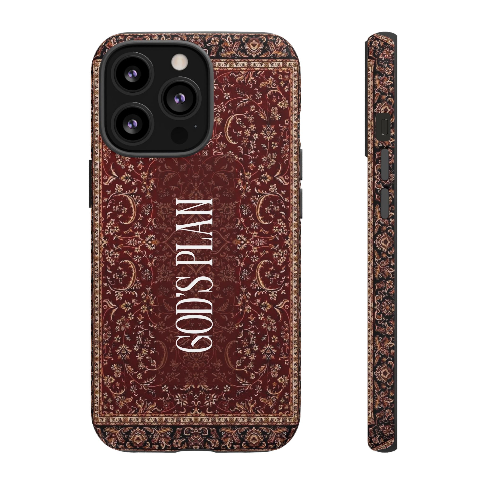 God's Plan — Vintage Tapestry Christian Tough Phone Case | Boho Faith Cover