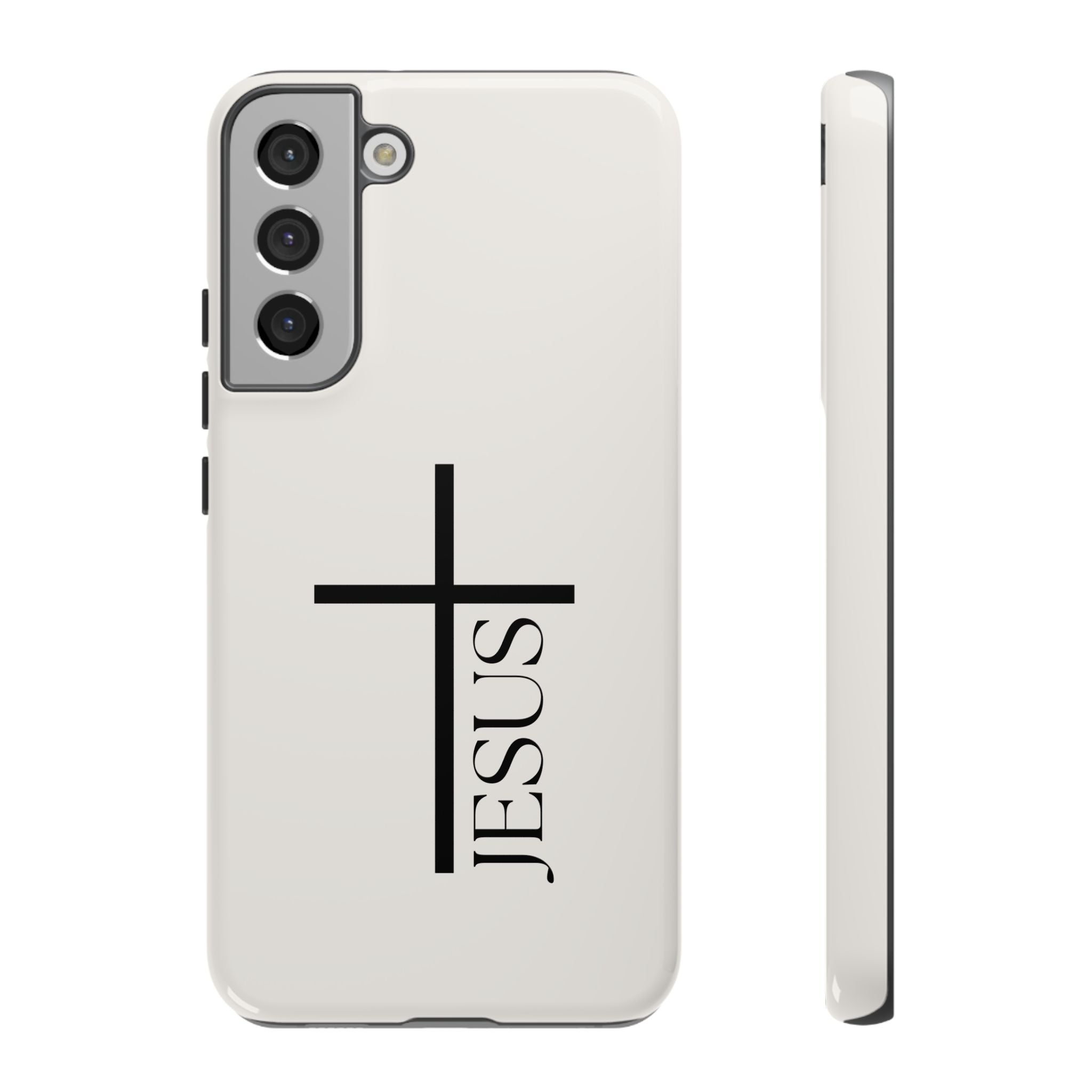 Christian Cross Phone Case - JESUS Vertical Minimalist iPhone Cover