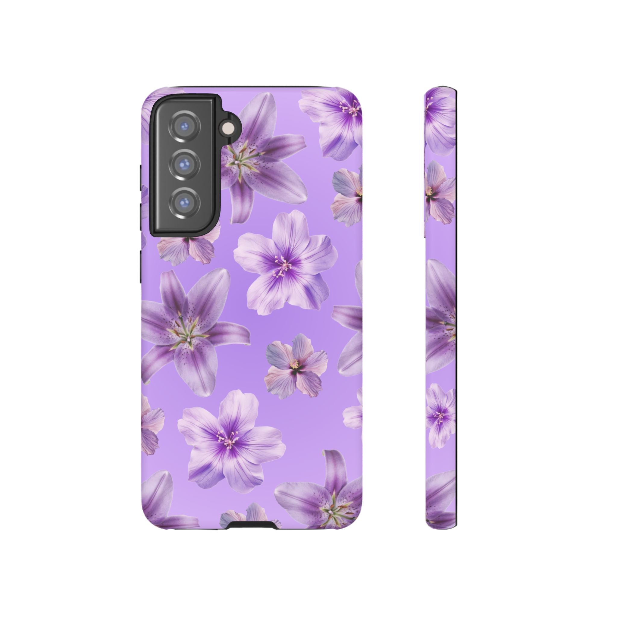 Floral Lavender Tough Phone Case – Purple Blossom Protective Cover