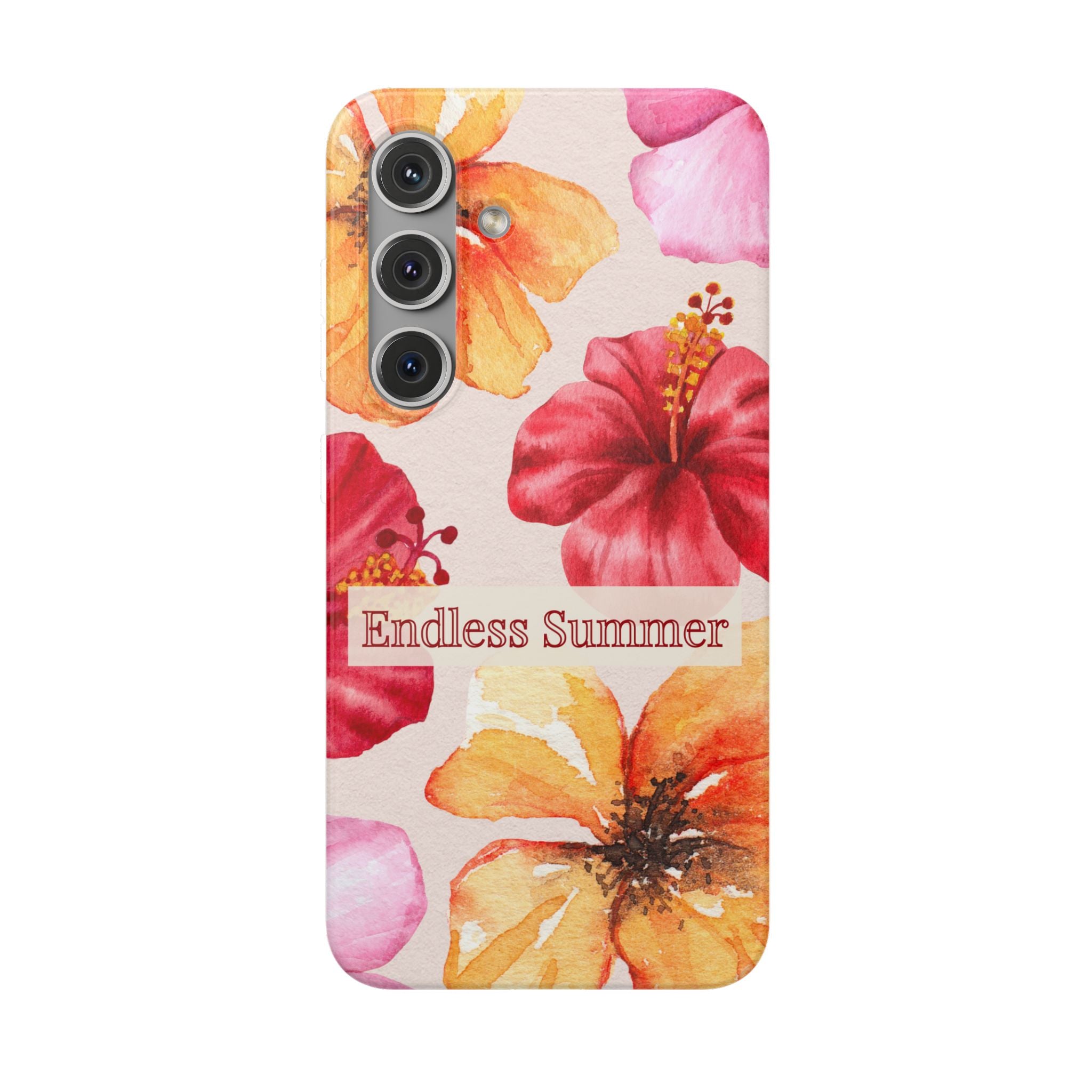 Phone Case - 'Endless Summer' Floral Watercolor Protective Flexi Case
