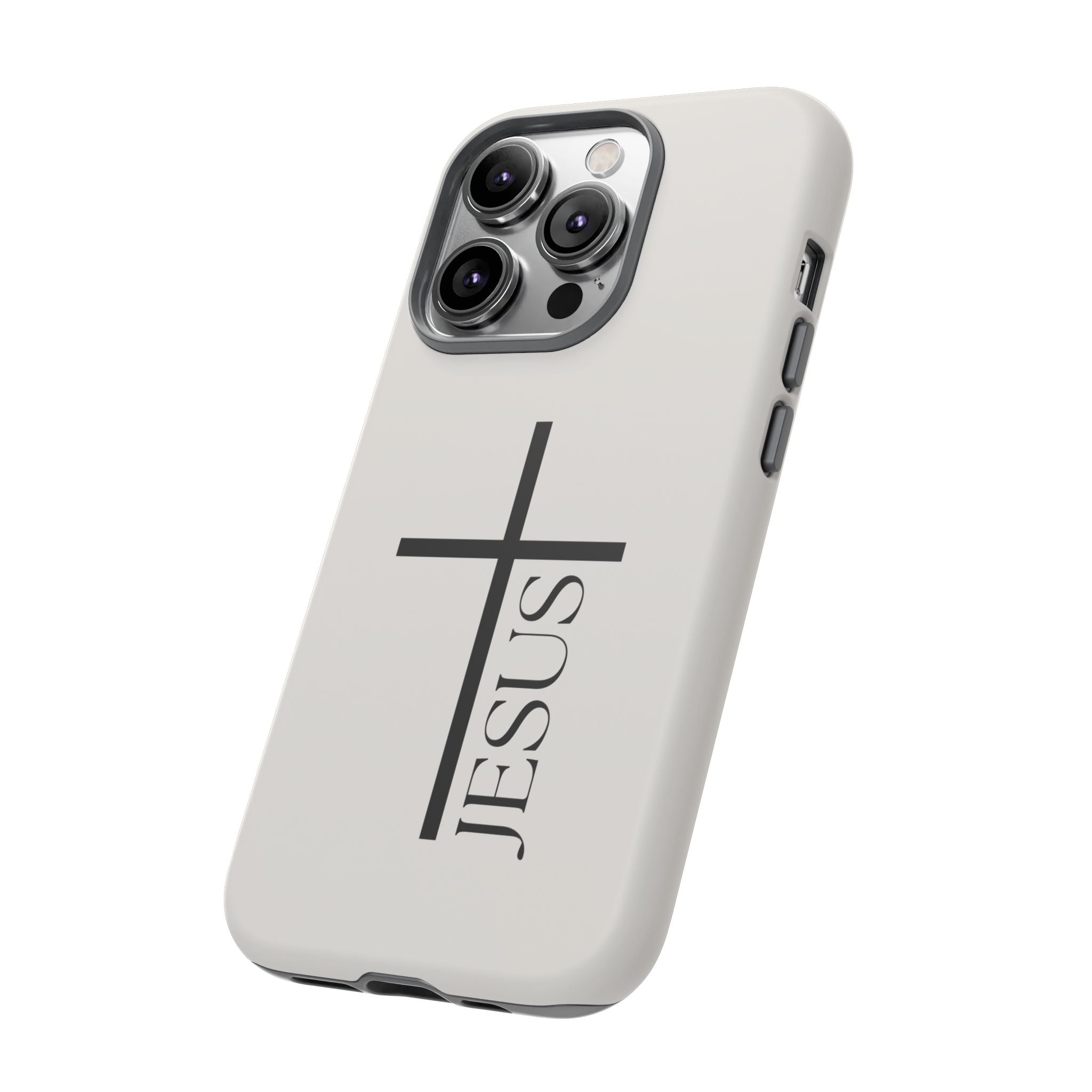 Christian Cross Phone Case - JESUS Vertical Minimalist iPhone Cover
