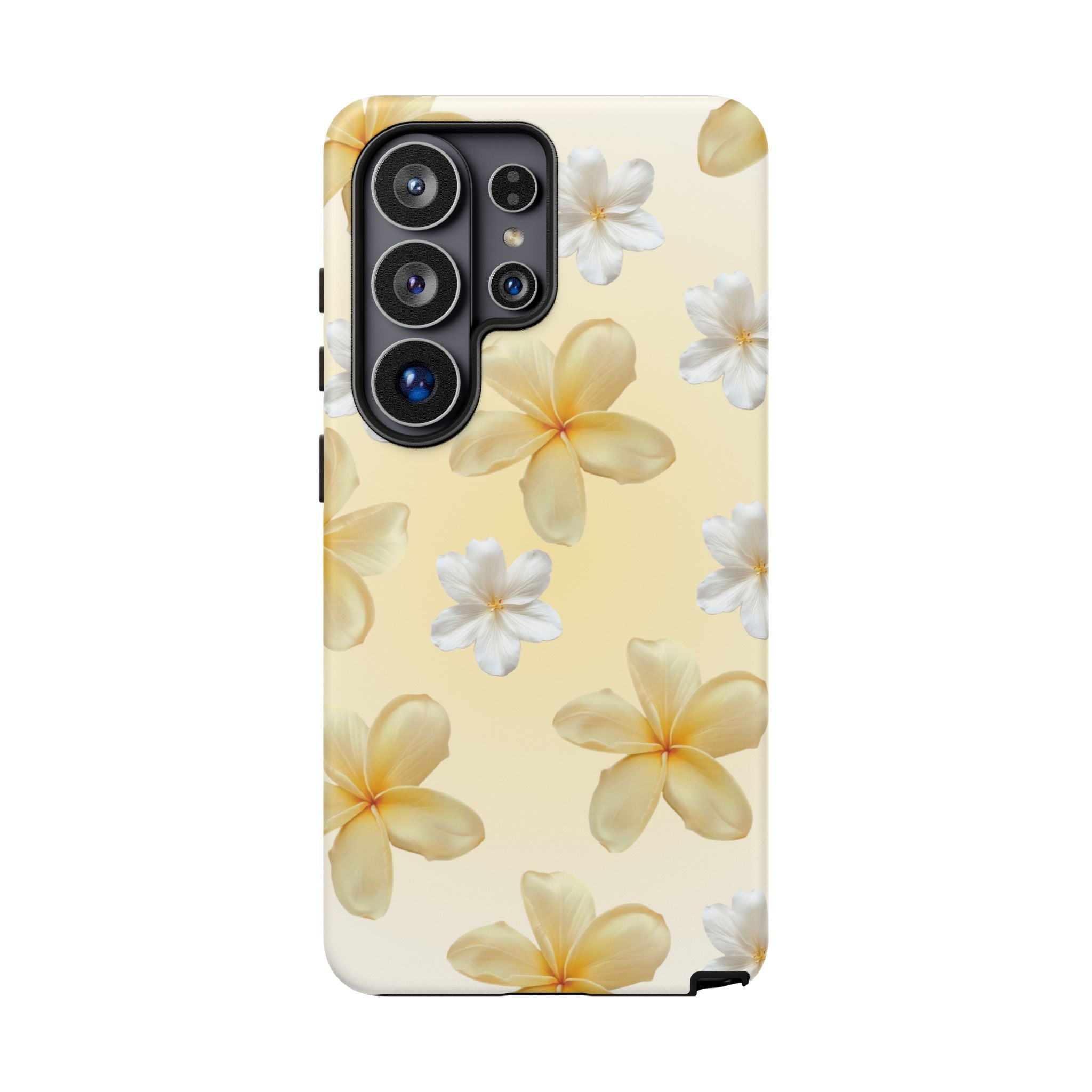 Plumeria Floral Tough Phone Case — Yellow Tropical Protection