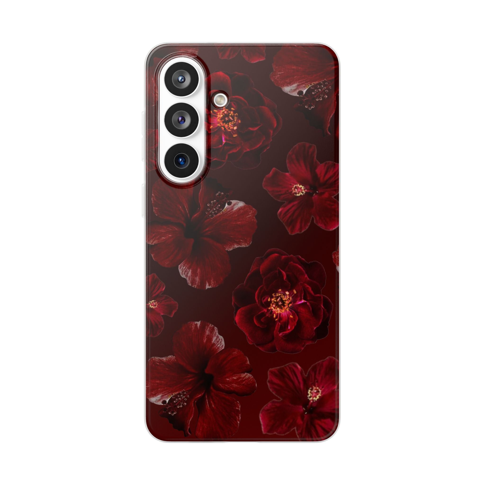 Red Floral Flexi Case — Dark Rose Phone Case
