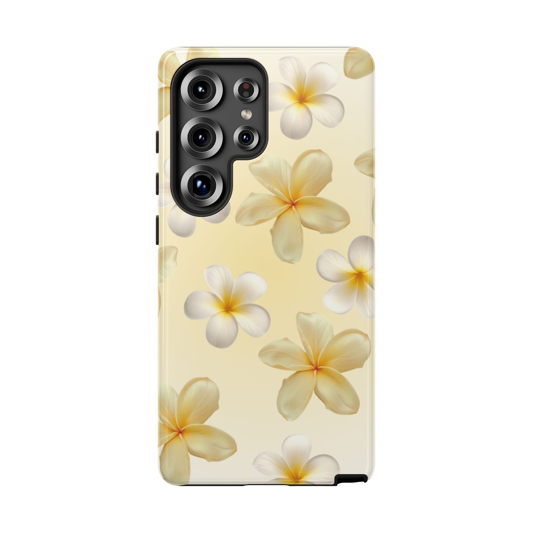 Plumeria Floral Phone Case — Tropical Yellow Hard Phone Cover
