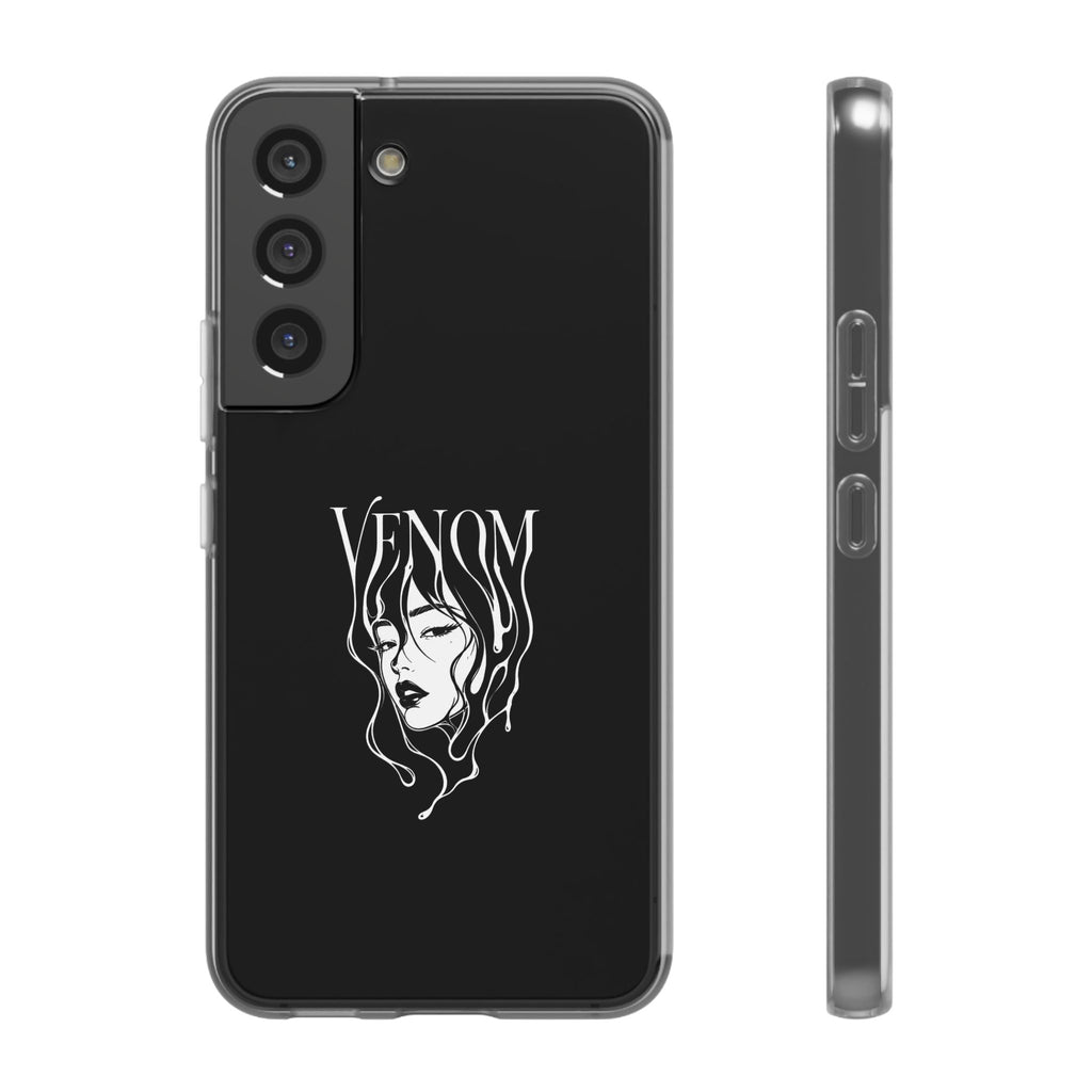 Venom Goth Phone Case — Black Protective Flexible Phone Case with Dark Femme Artwork