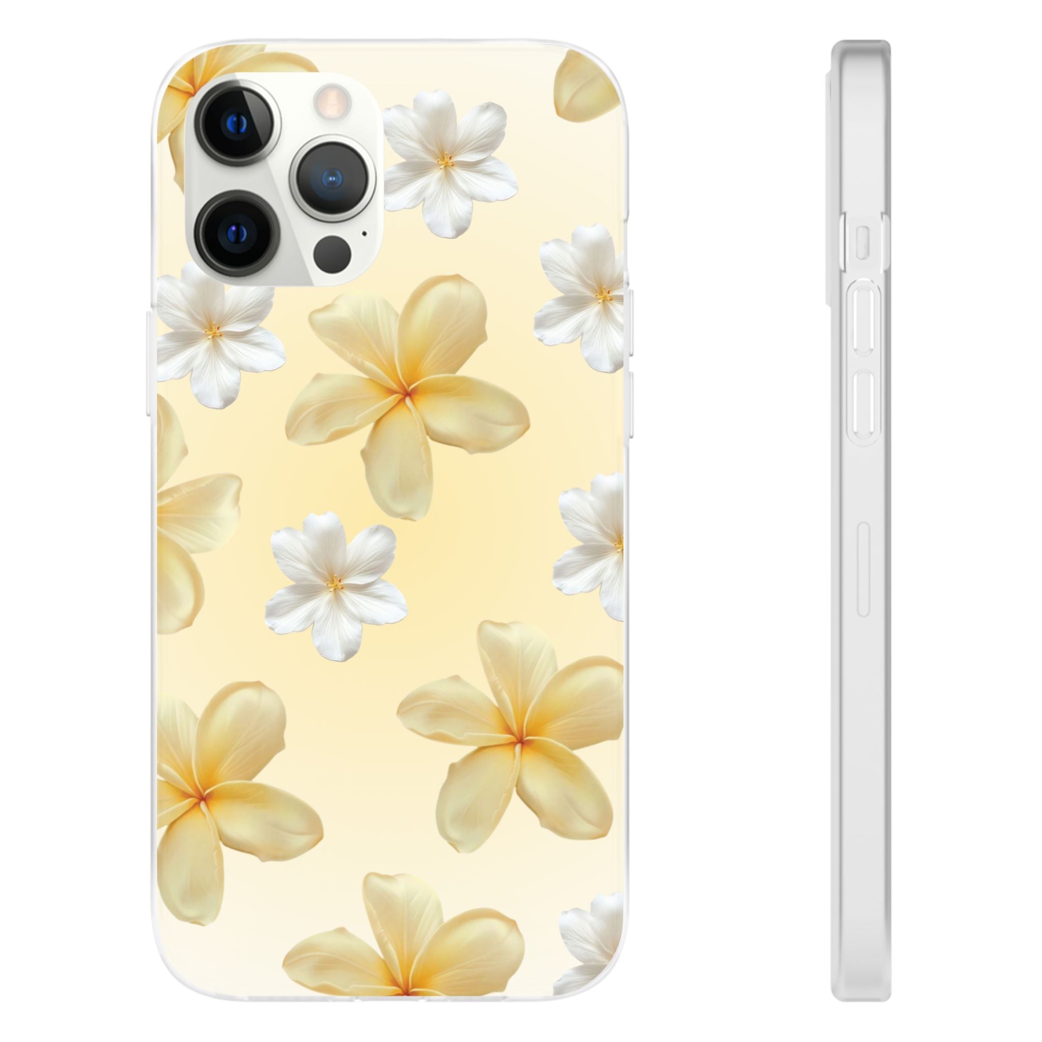 Plumeria Floral Phone Case — Yellow Tropical Flower Protective Case