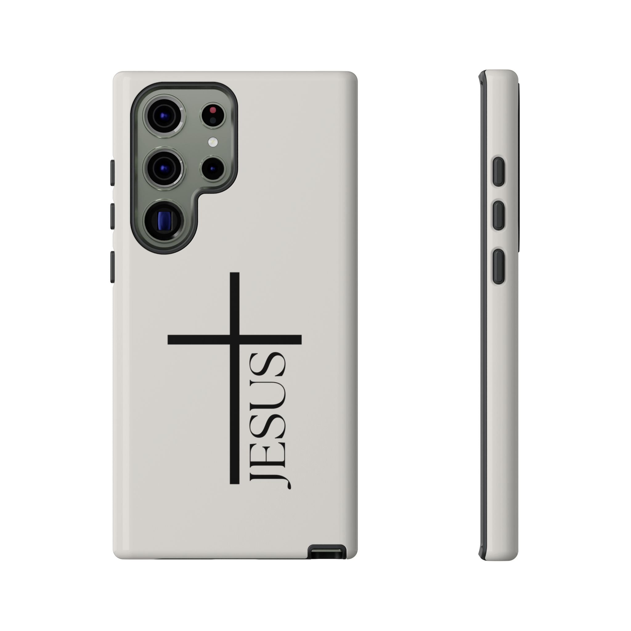 Christian Cross Phone Case - JESUS Vertical Minimalist iPhone Cover