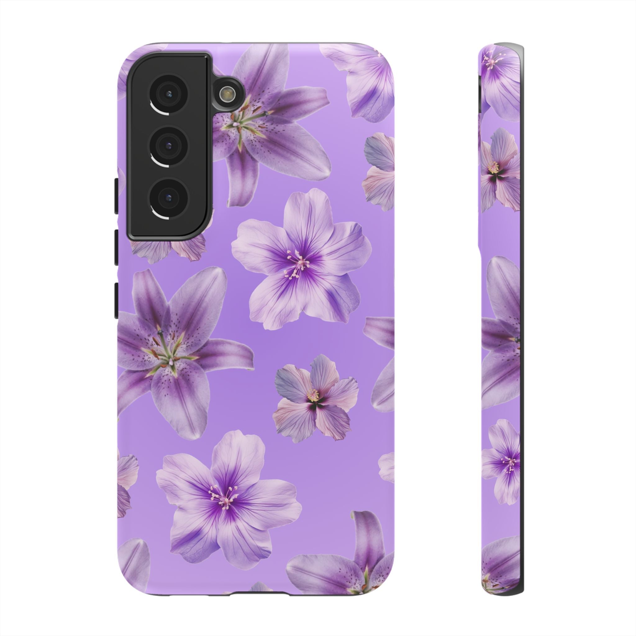 Floral Lavender Tough Phone Case – Purple Blossom Protective Cover