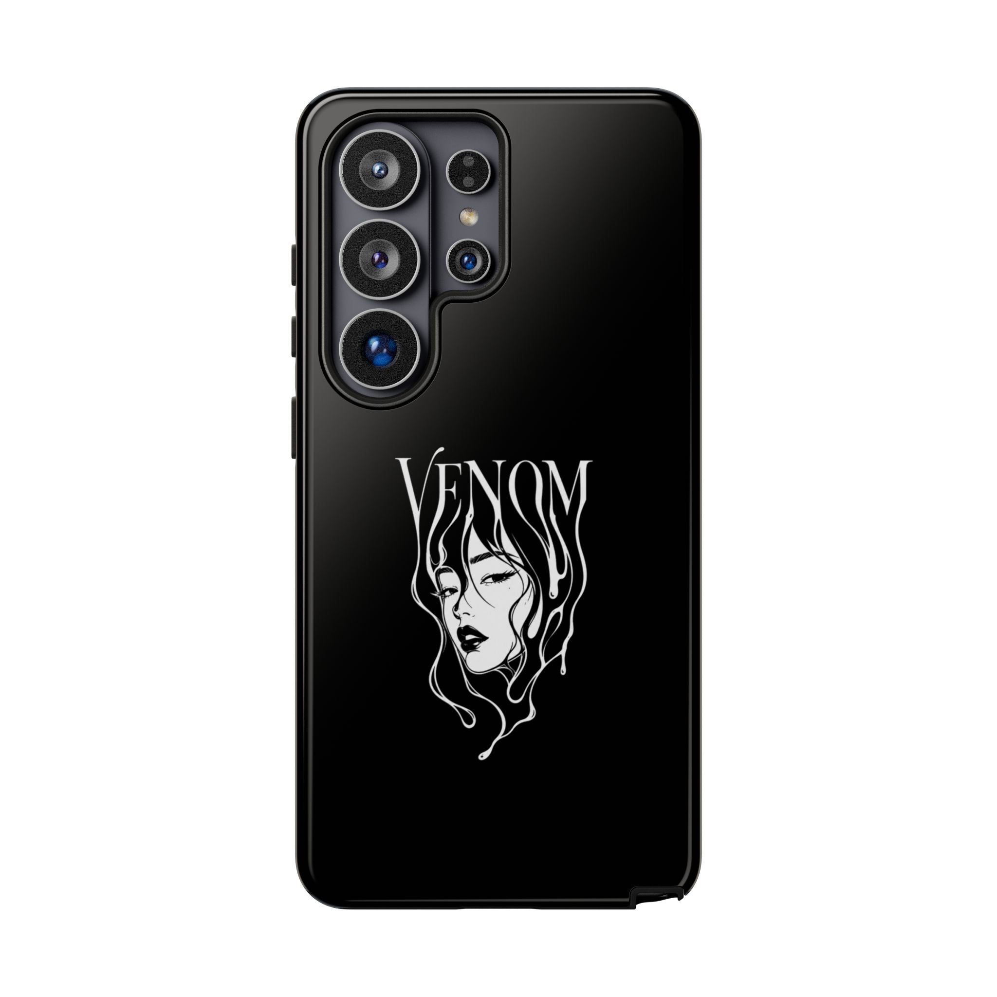 Venom Goth Phone Case — Black Protective Tough Case with Dark Femme Artwork
