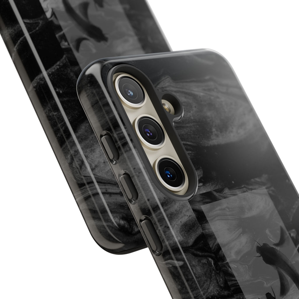 Koi Yin-Yang Marble Phone Case – Black Smoky Art Protection