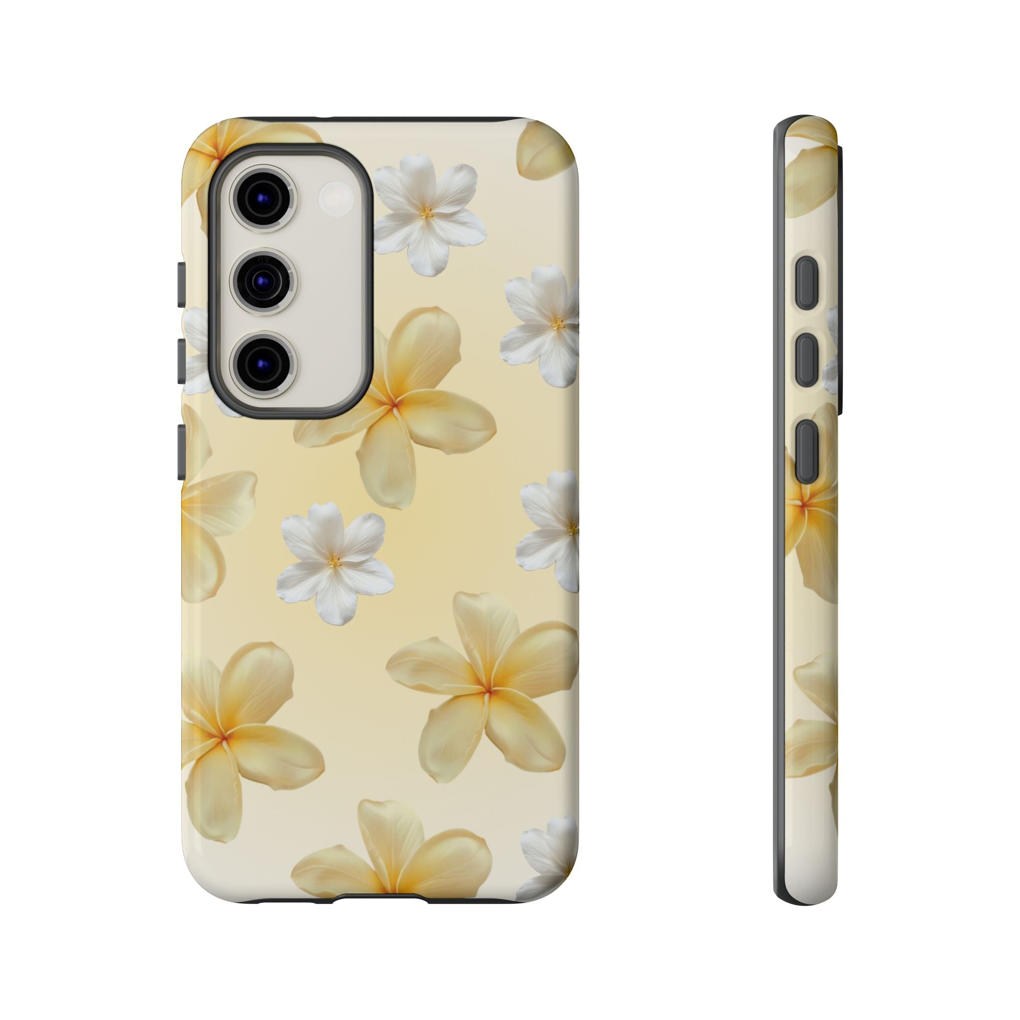 Plumeria Floral Tough Phone Case — Yellow Tropical Protection