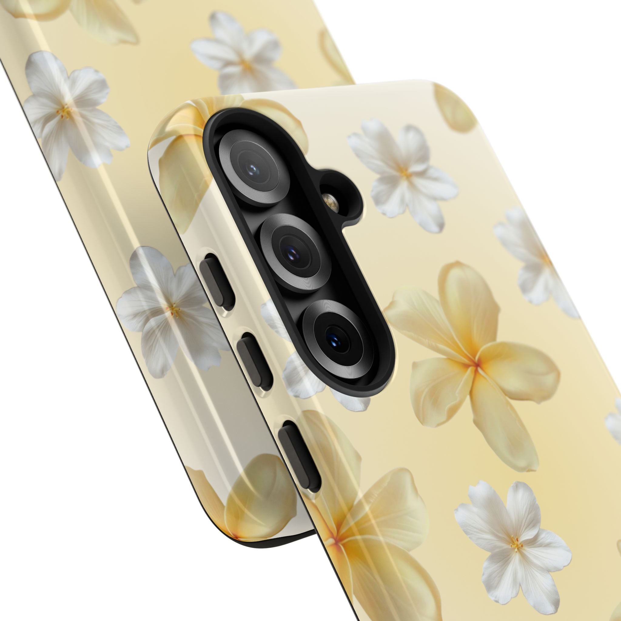 Plumeria Floral Tough Phone Case — Yellow Tropical Protection