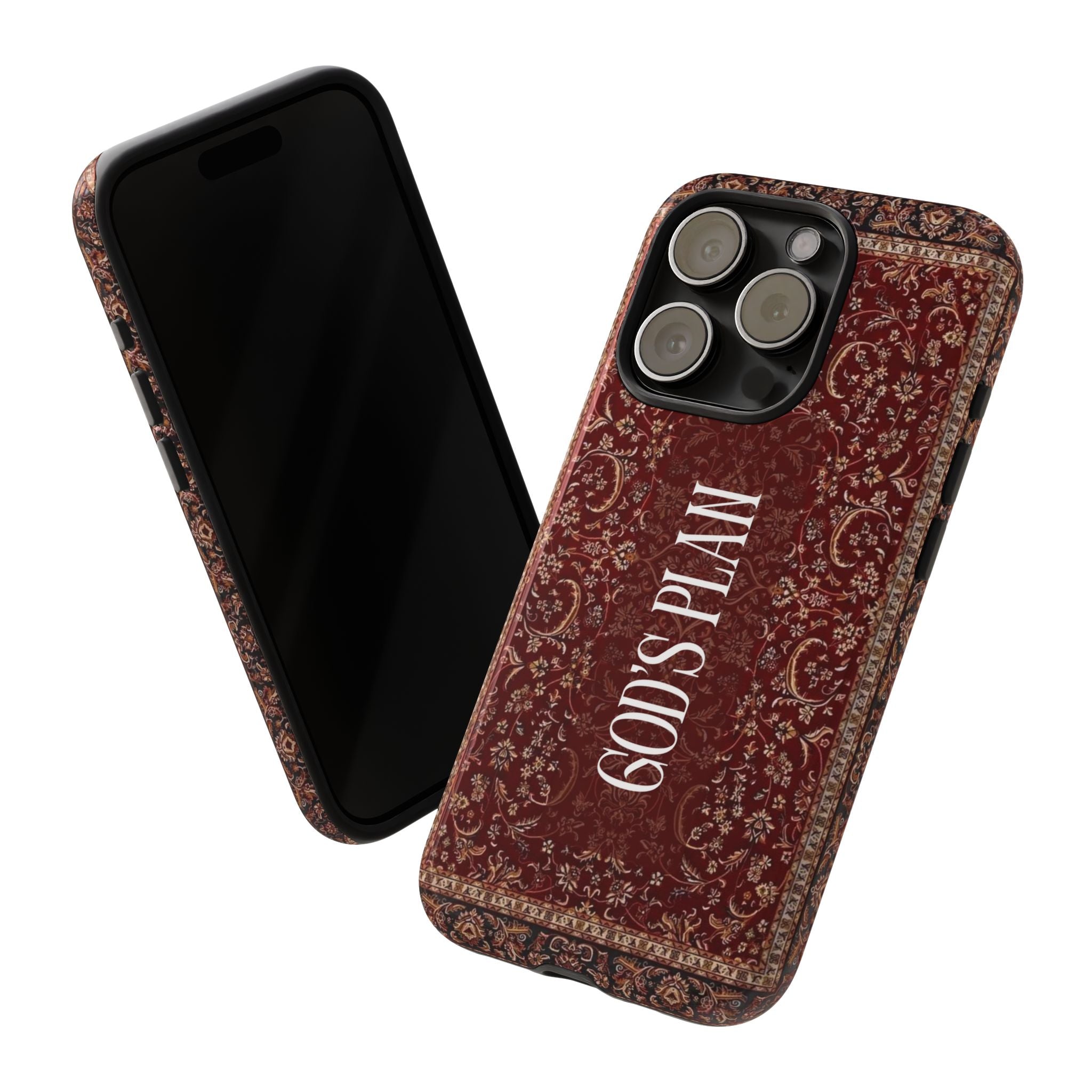 God's Plan — Vintage Tapestry Christian Tough Phone Case | Boho Faith Cover