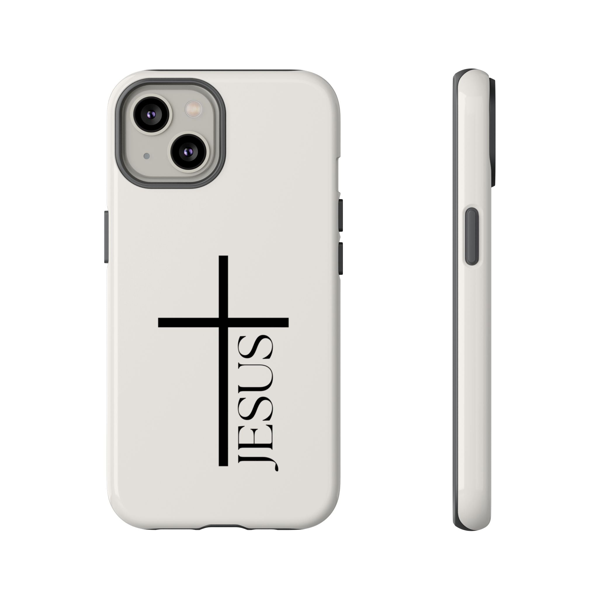 Christian Cross Phone Case - JESUS Vertical Minimalist iPhone Cover