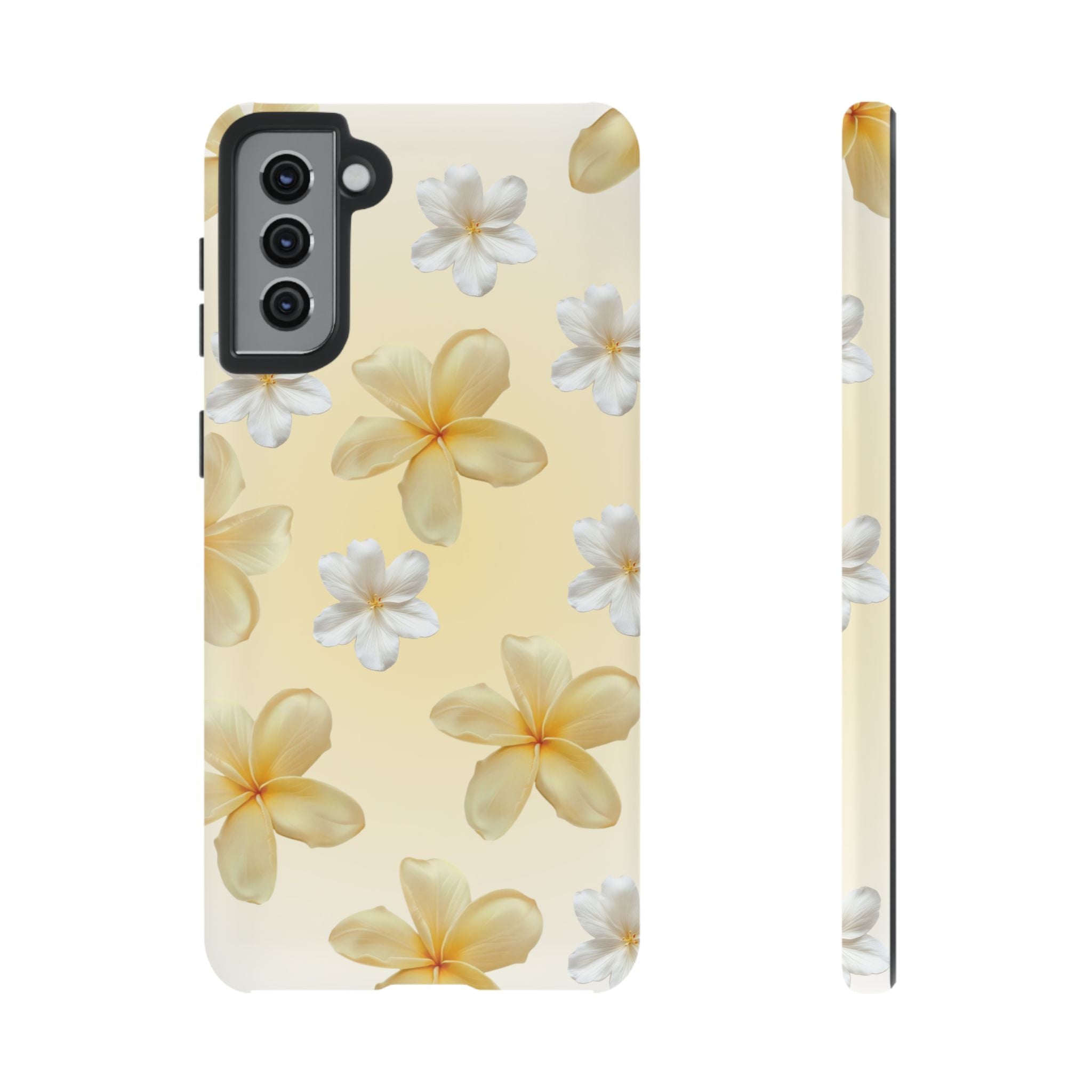 Plumeria Floral Tough Phone Case — Yellow Tropical Protection