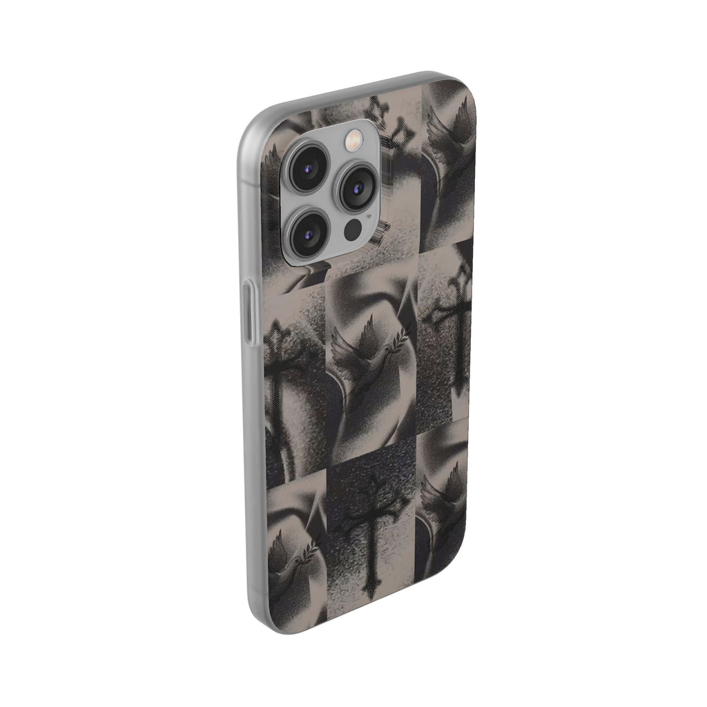 Phone Case — Dove & Cross Checkerboard Design