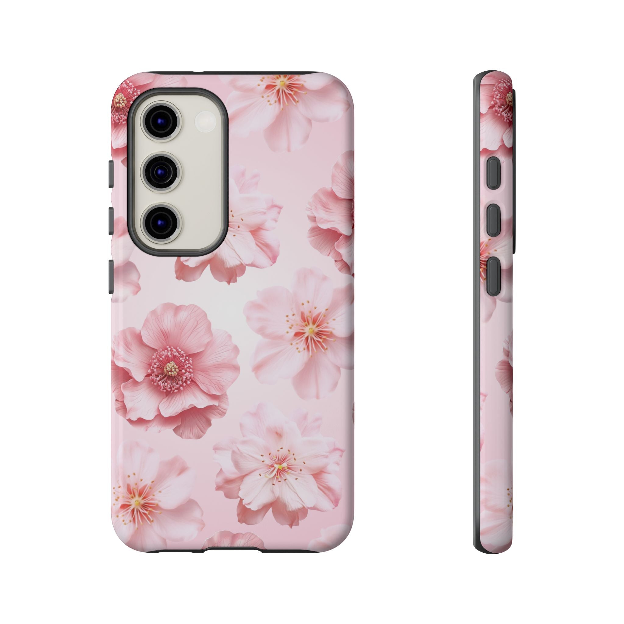Pink Floral Tough Phone Case — Protective Sakura Blossom Design
