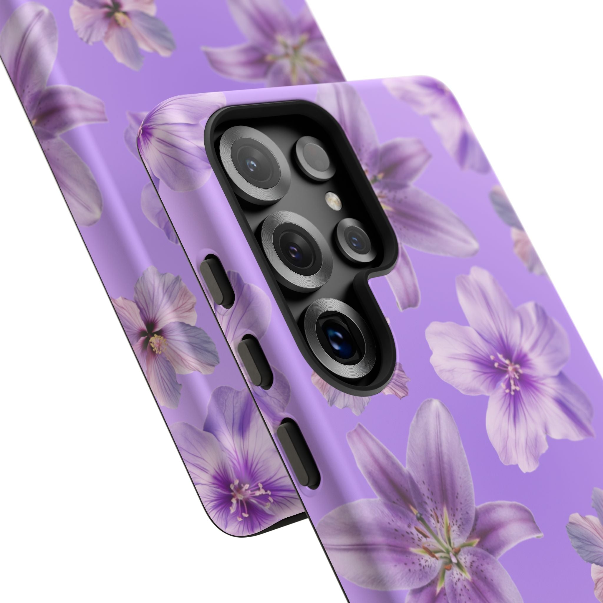 Floral Lavender Tough Phone Case – Purple Blossom Protective Cover