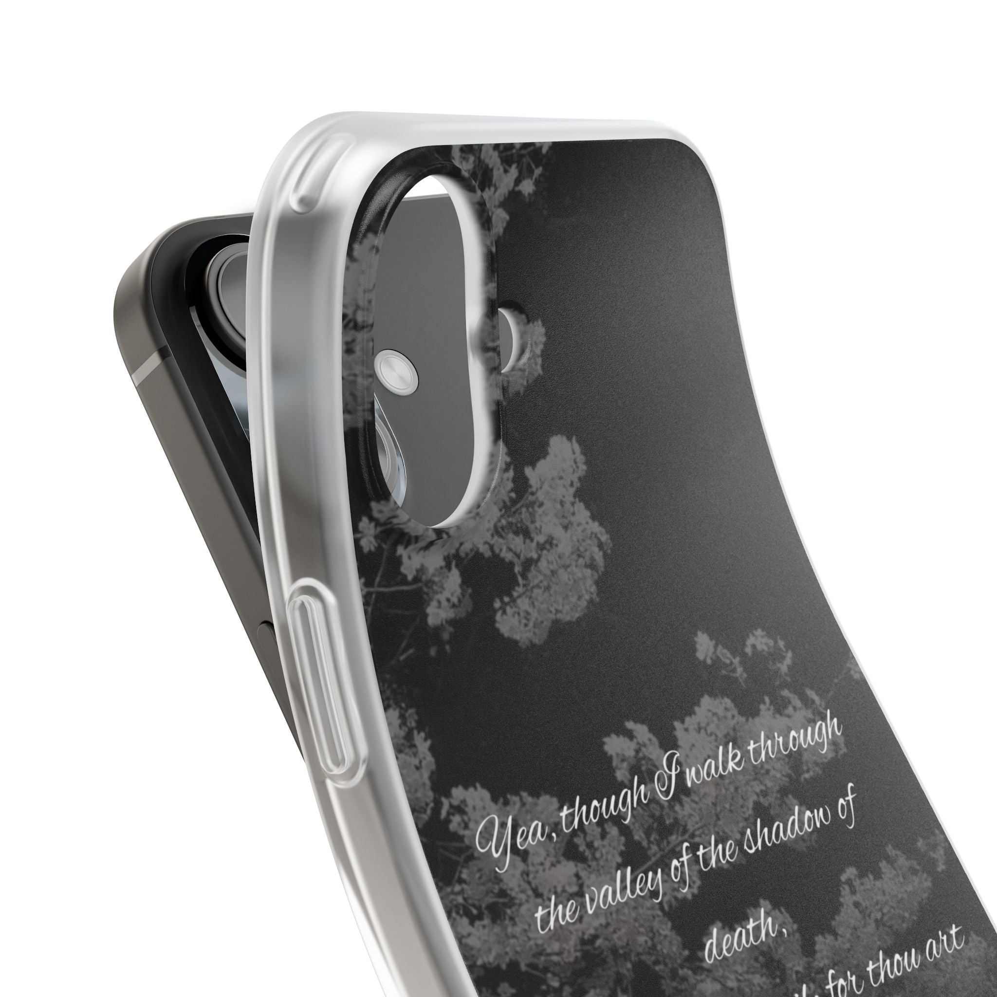 Phone Case — Psalm 23:4 Black Cloudy Faith Design