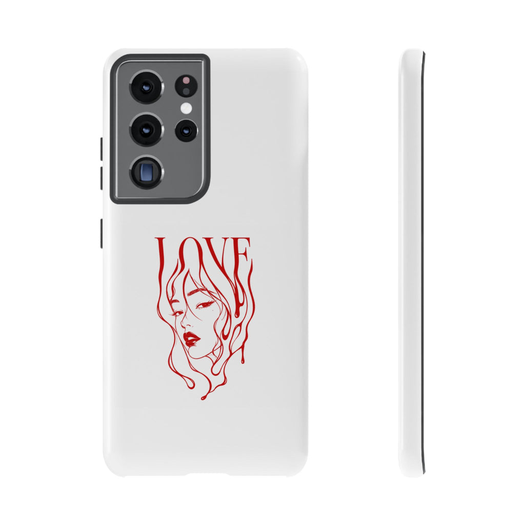 Red Line Art 'Love' Face Design - Tough Case