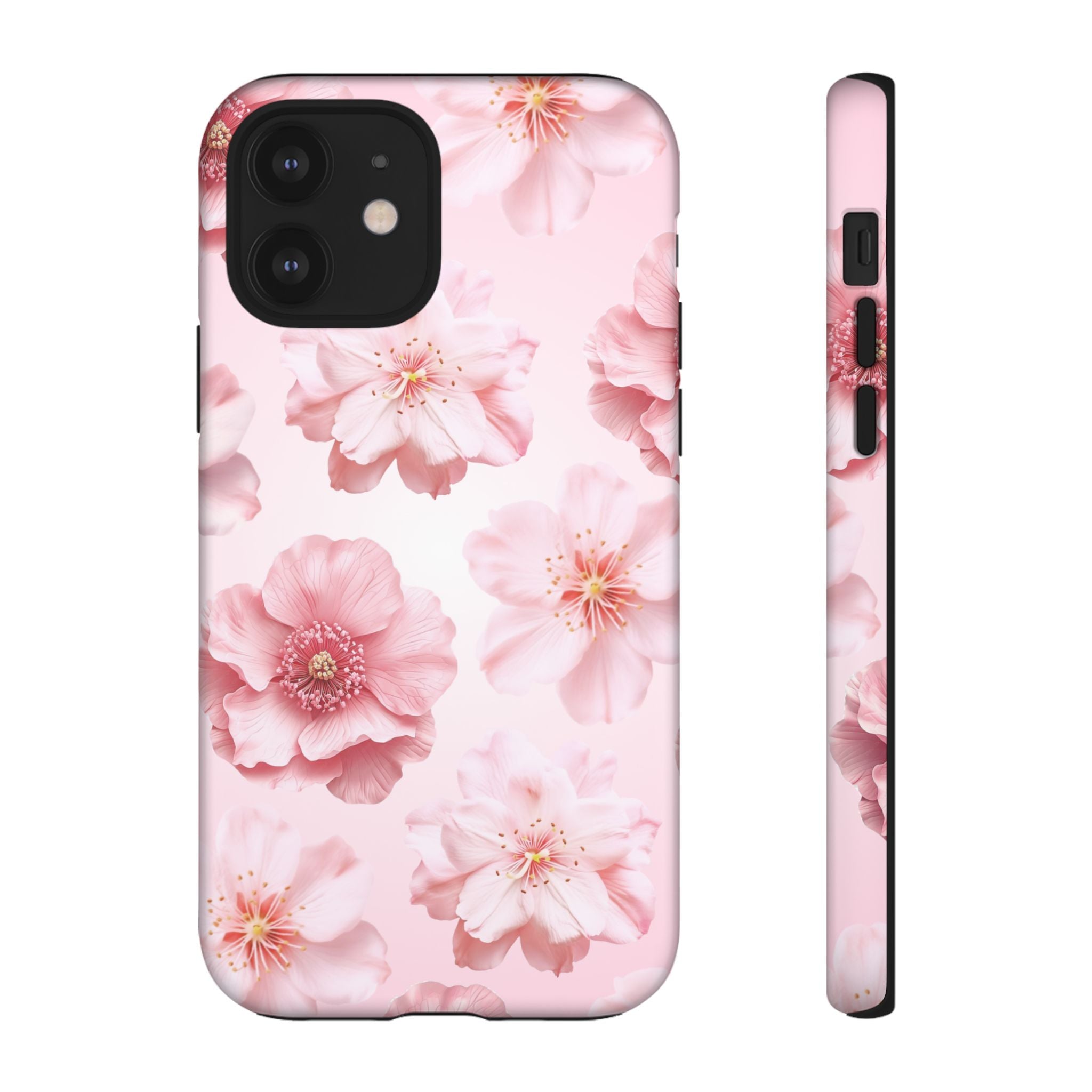 Pink Floral Tough Phone Case — Protective Sakura Blossom Design