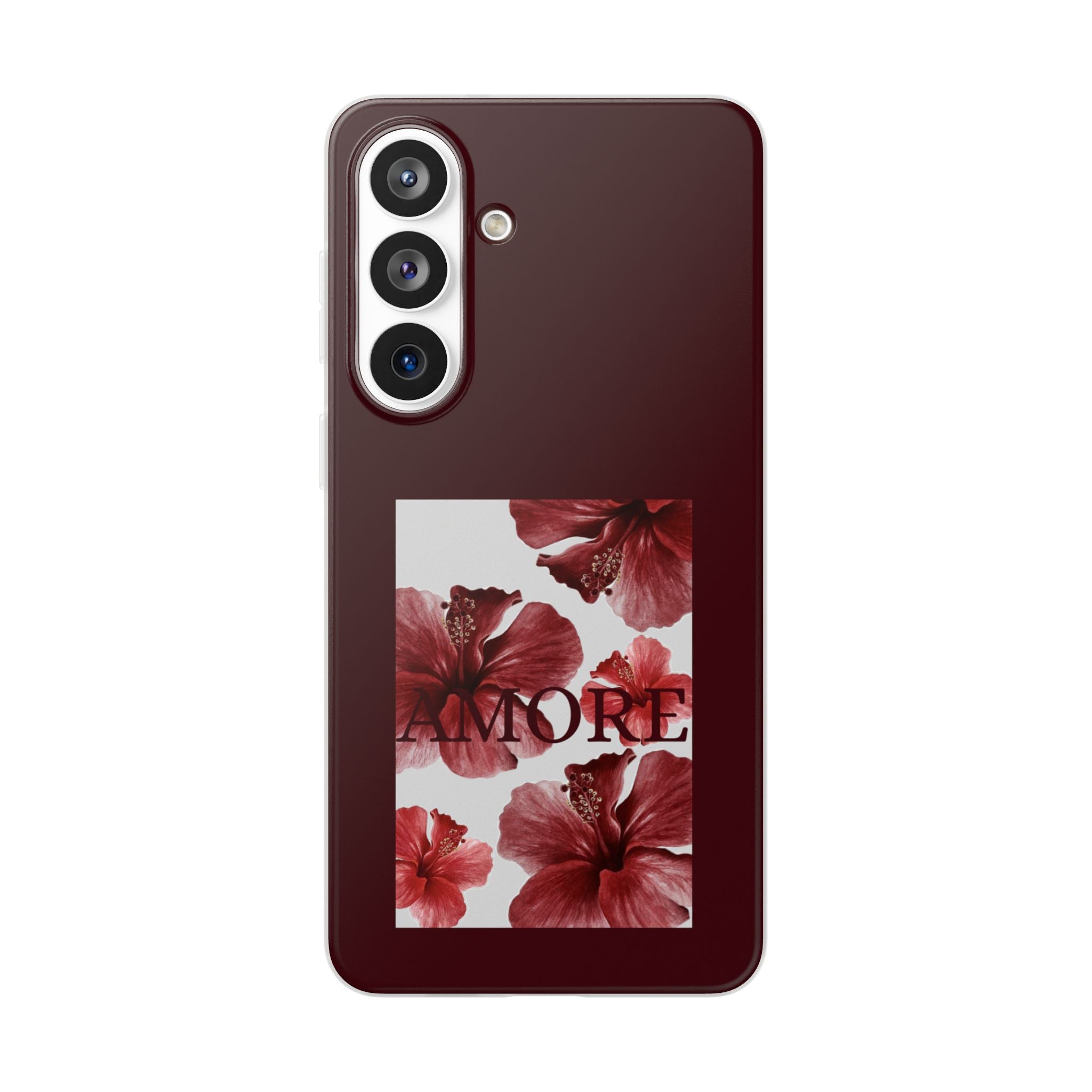 Floral Amore Phone Case — Burgundy Hibiscus Flexible Protection