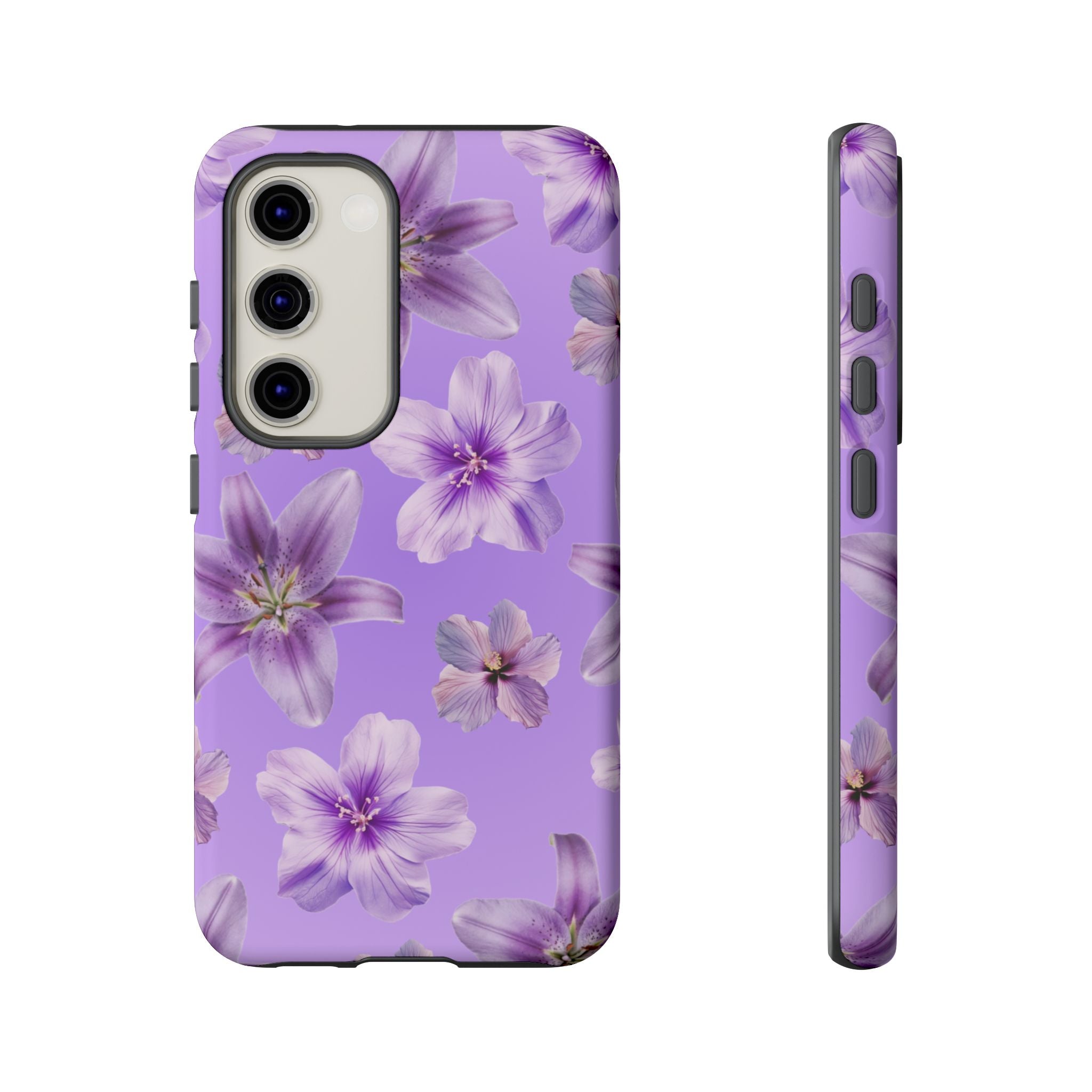 Floral Lavender Tough Phone Case – Purple Blossom Protective Cover