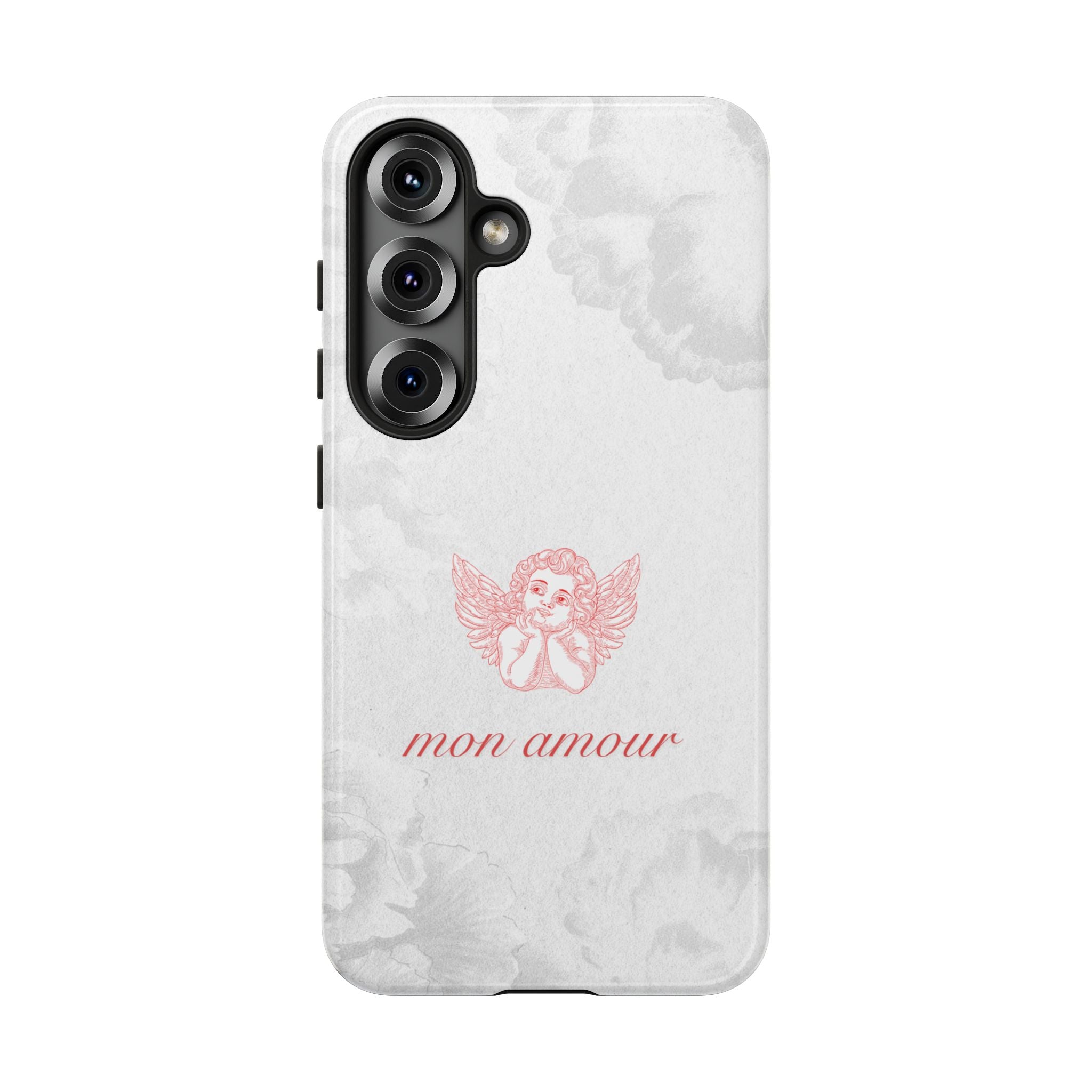 Tough Case — 'mon amour' Pink Cherub Floral Phone Case