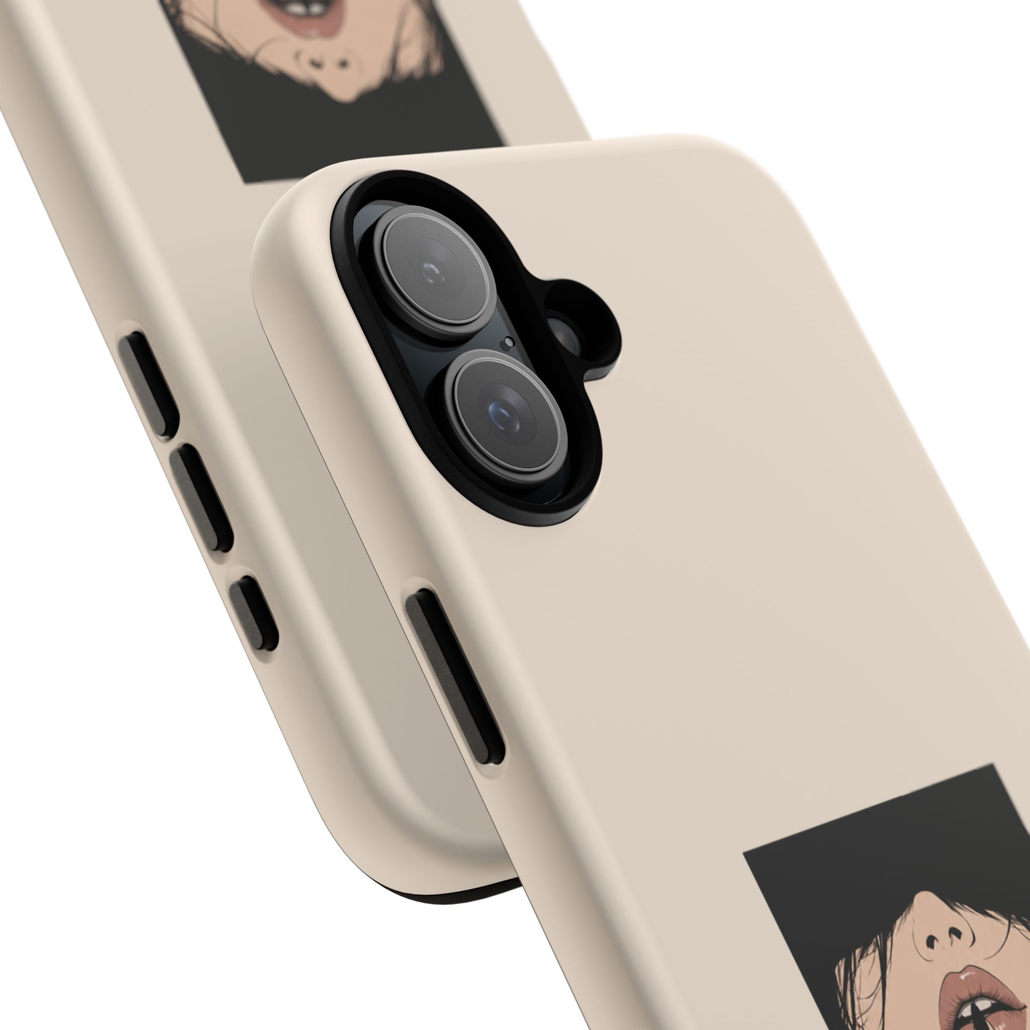 Minimal Anime Girl Shh Design, Edgy Aesthetic Protective Cover
